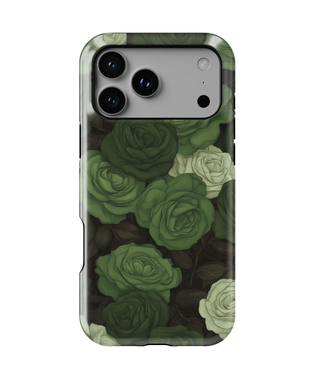 Coque iPhone – Design Roses Vertes
