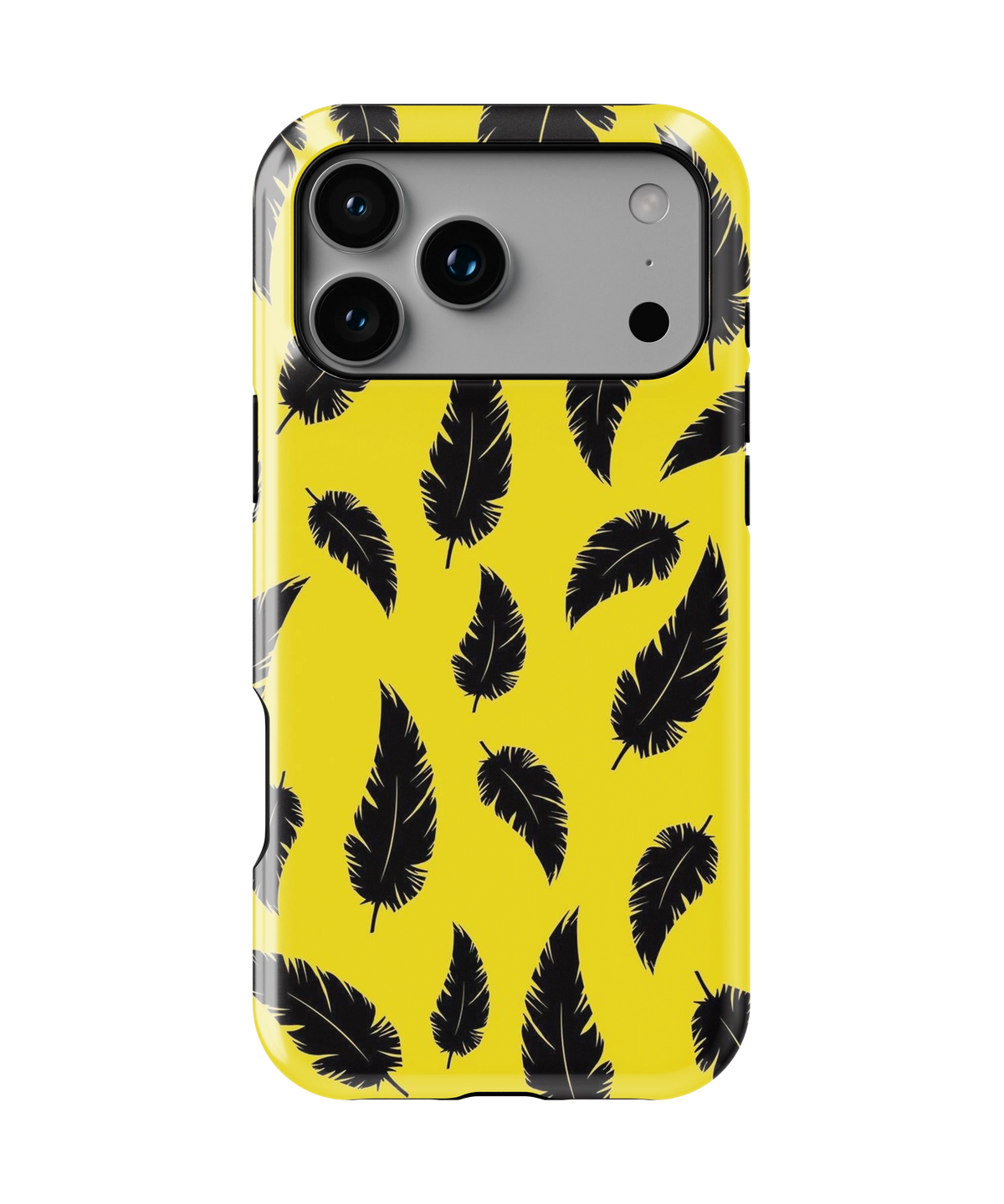 Coque iPhone – Design Plumes Jaunes