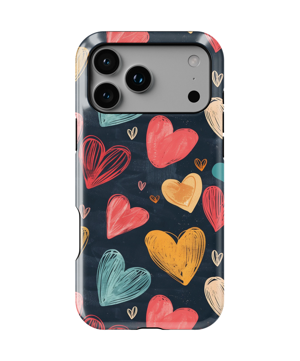 Coque iPhone – Design Cœurs Colorés