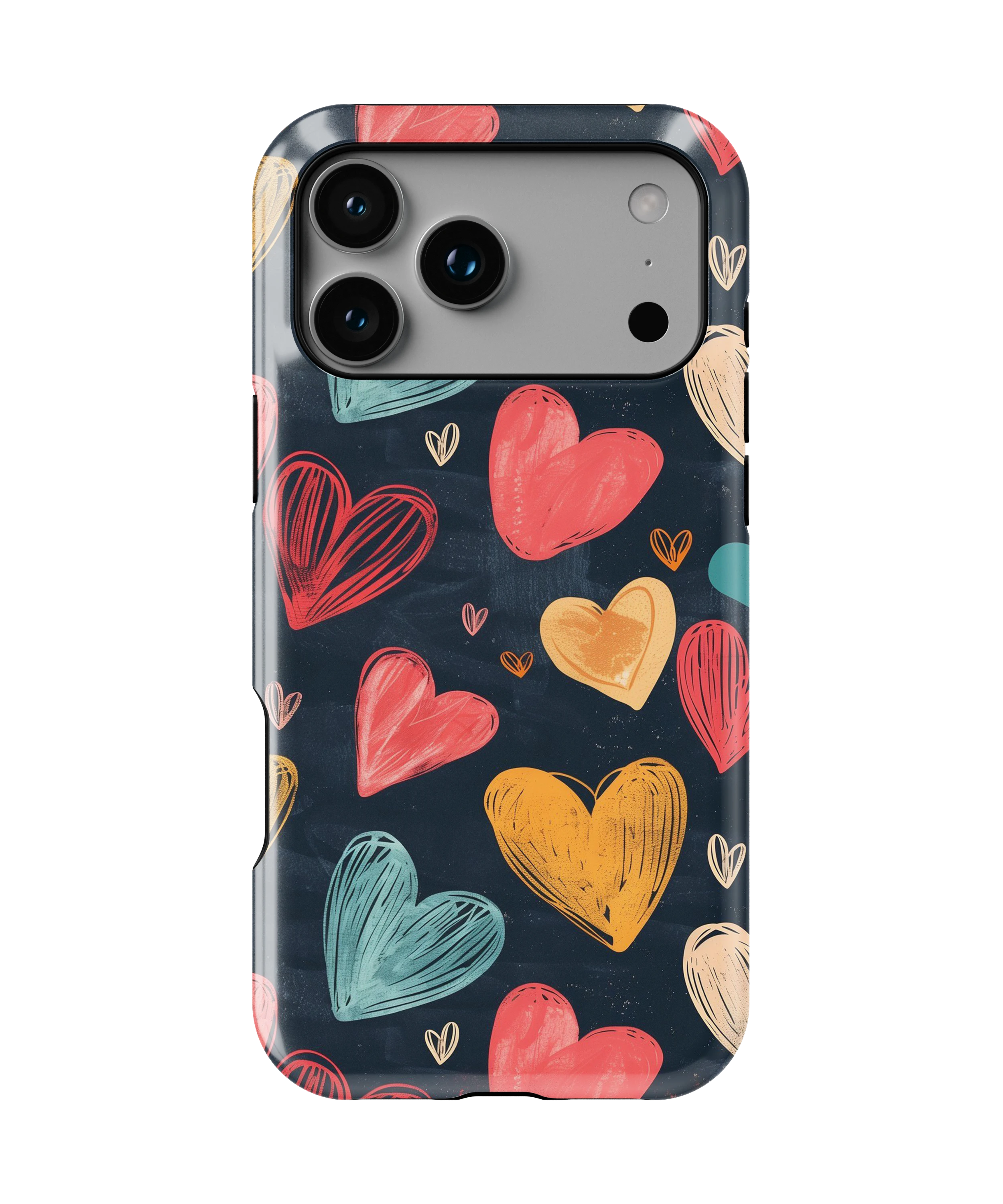 Coque iPhone – Design Cœurs Colorés
