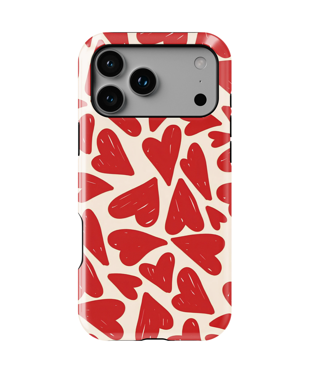 Coque iPhone – Design Cœurs rouges