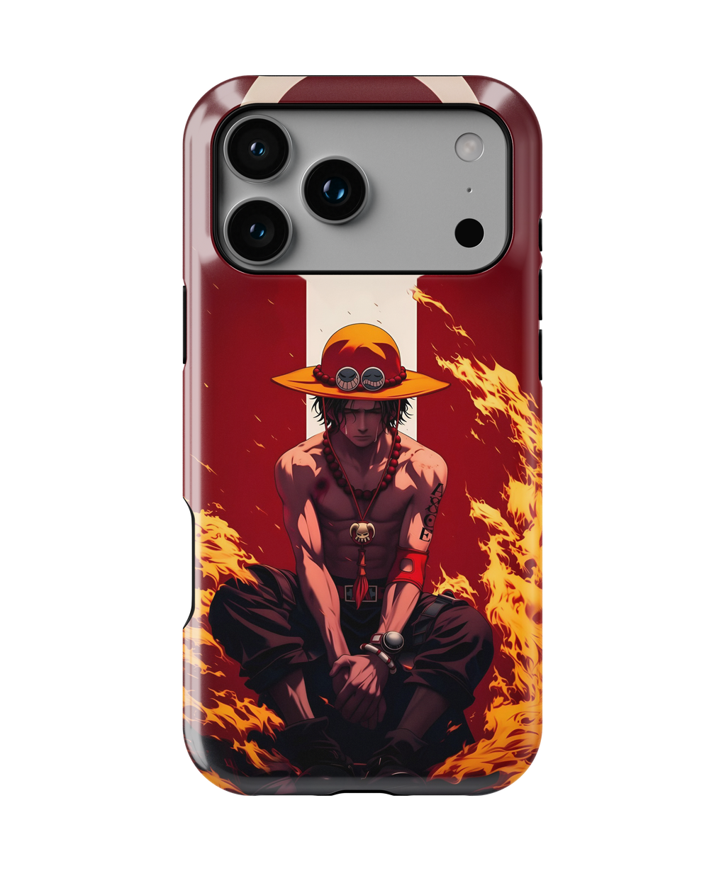 Coque iPhone Portgas D. Ace – Design Flamme Rouge | One Piece