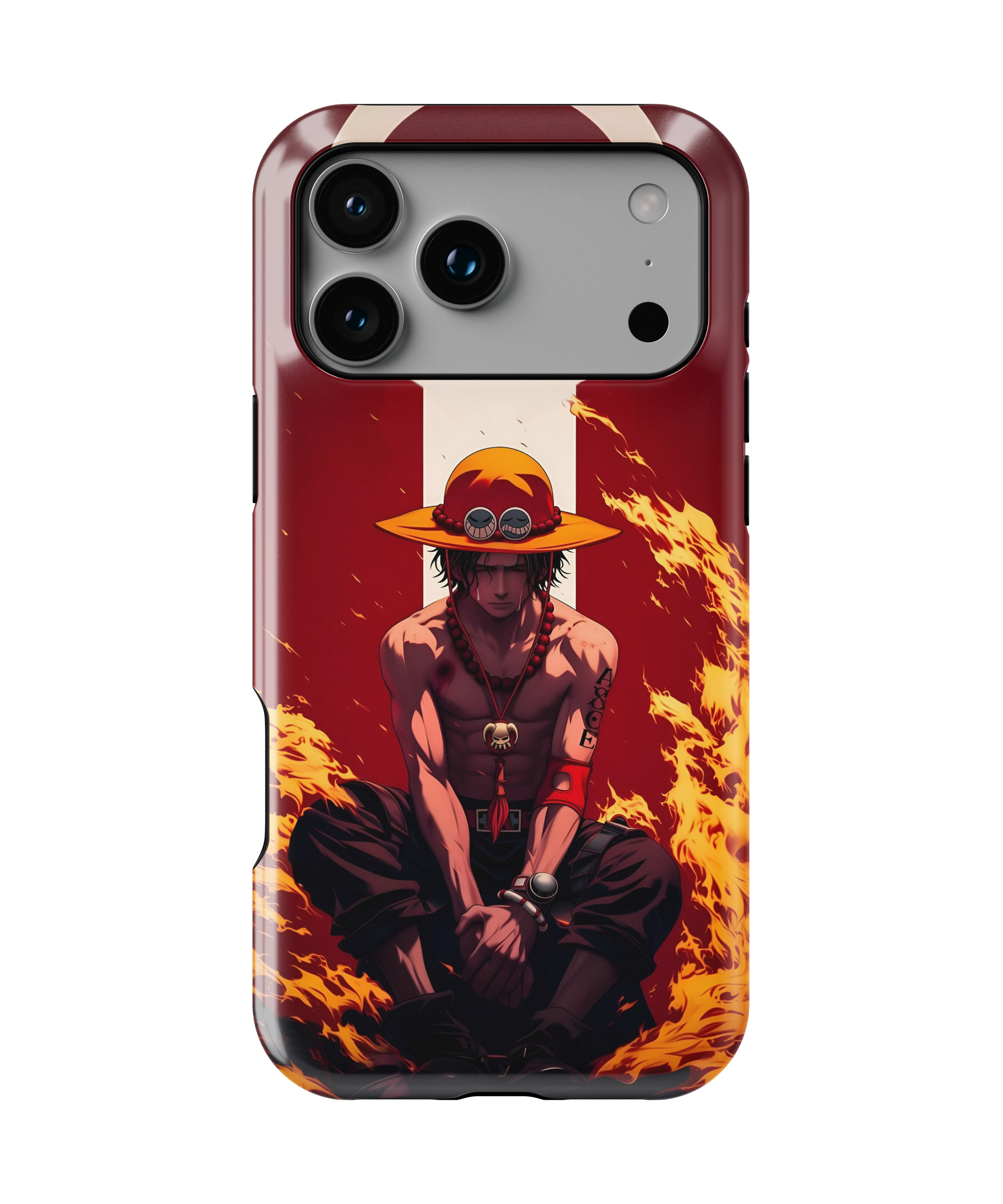 Coque iPhone Portgas D. Ace – Design Flamme Rouge | One Piece