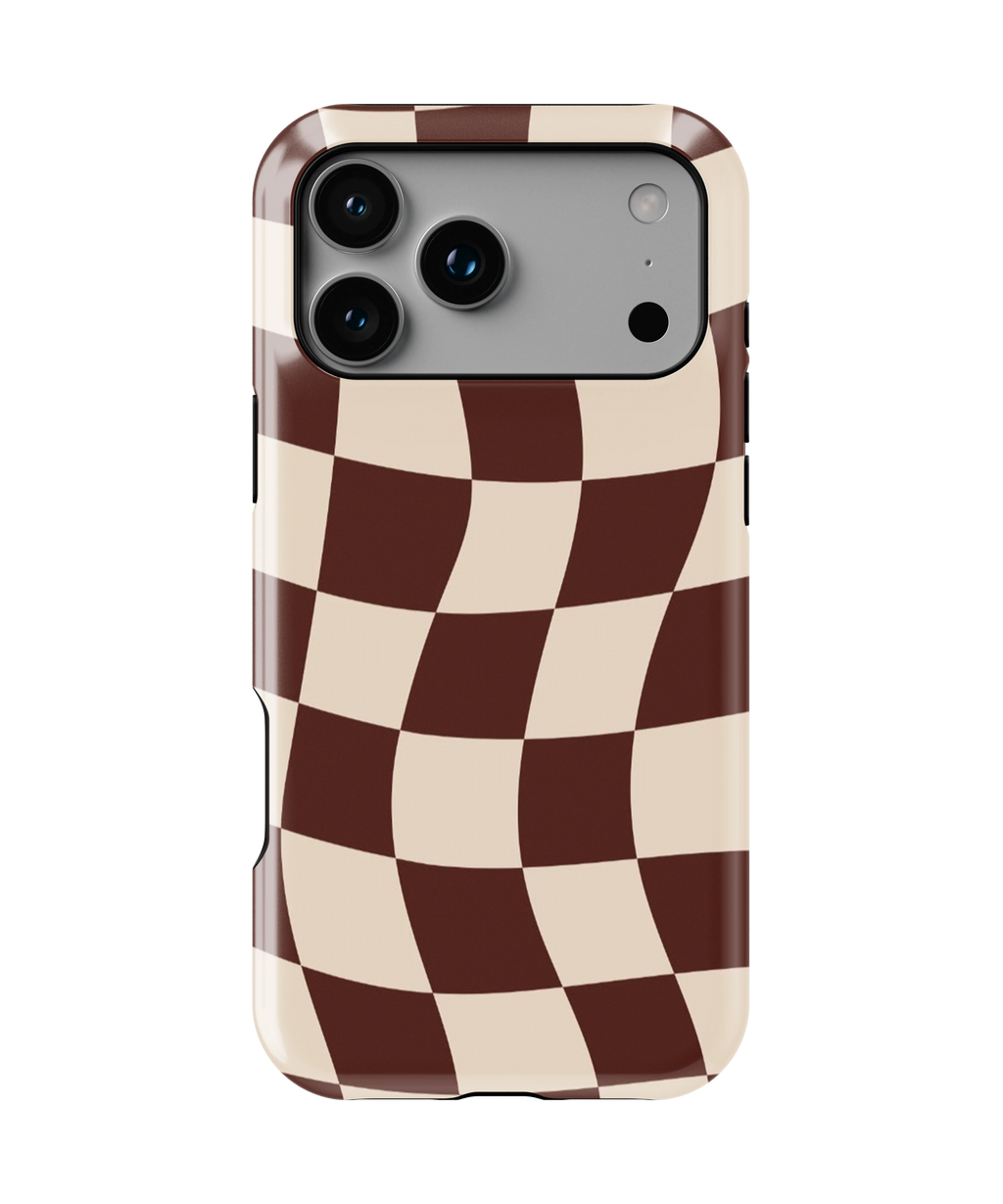 Coque iPhone – Design Damier Ondulé