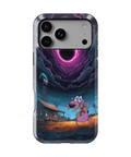 Coque iPhone Courage – Design Vortex Rose | Courage le chien froussard
