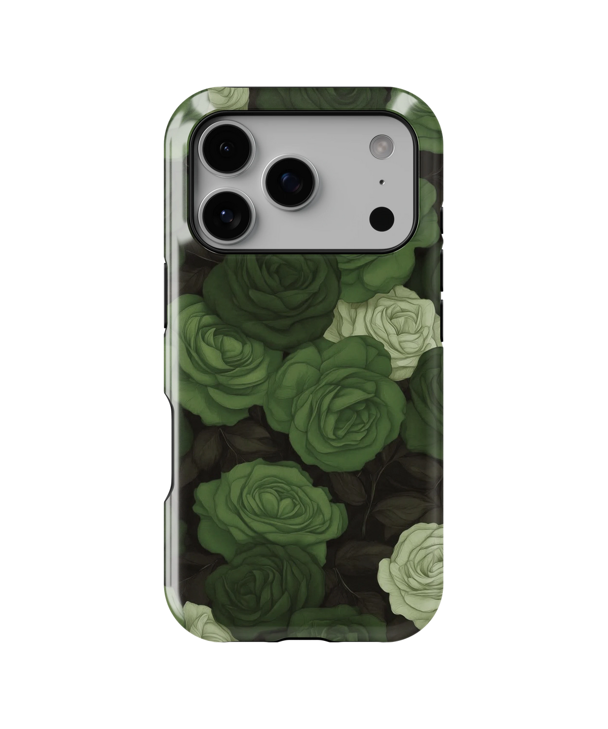 Coque iPhone – Design Roses Vertes