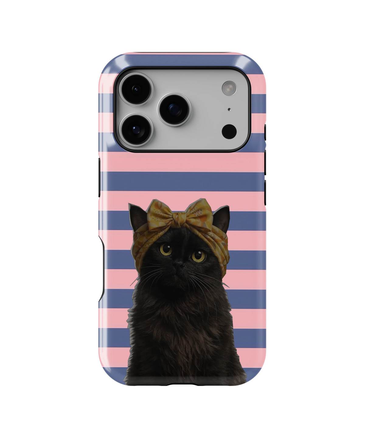 Coque iPhone – Design Chat Noir Rayé
