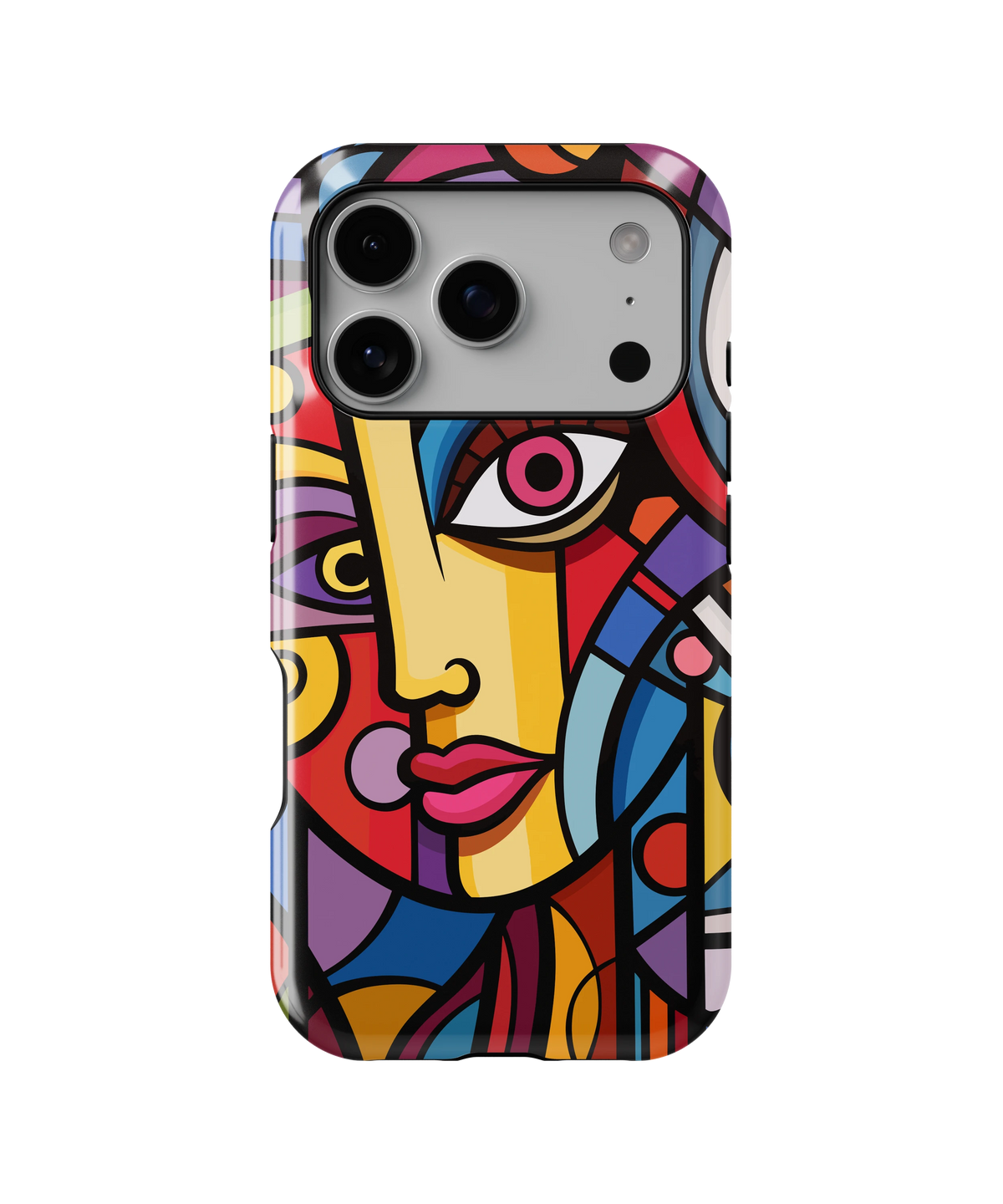 Coque iPhone – Design Visage Abstrait Coloré