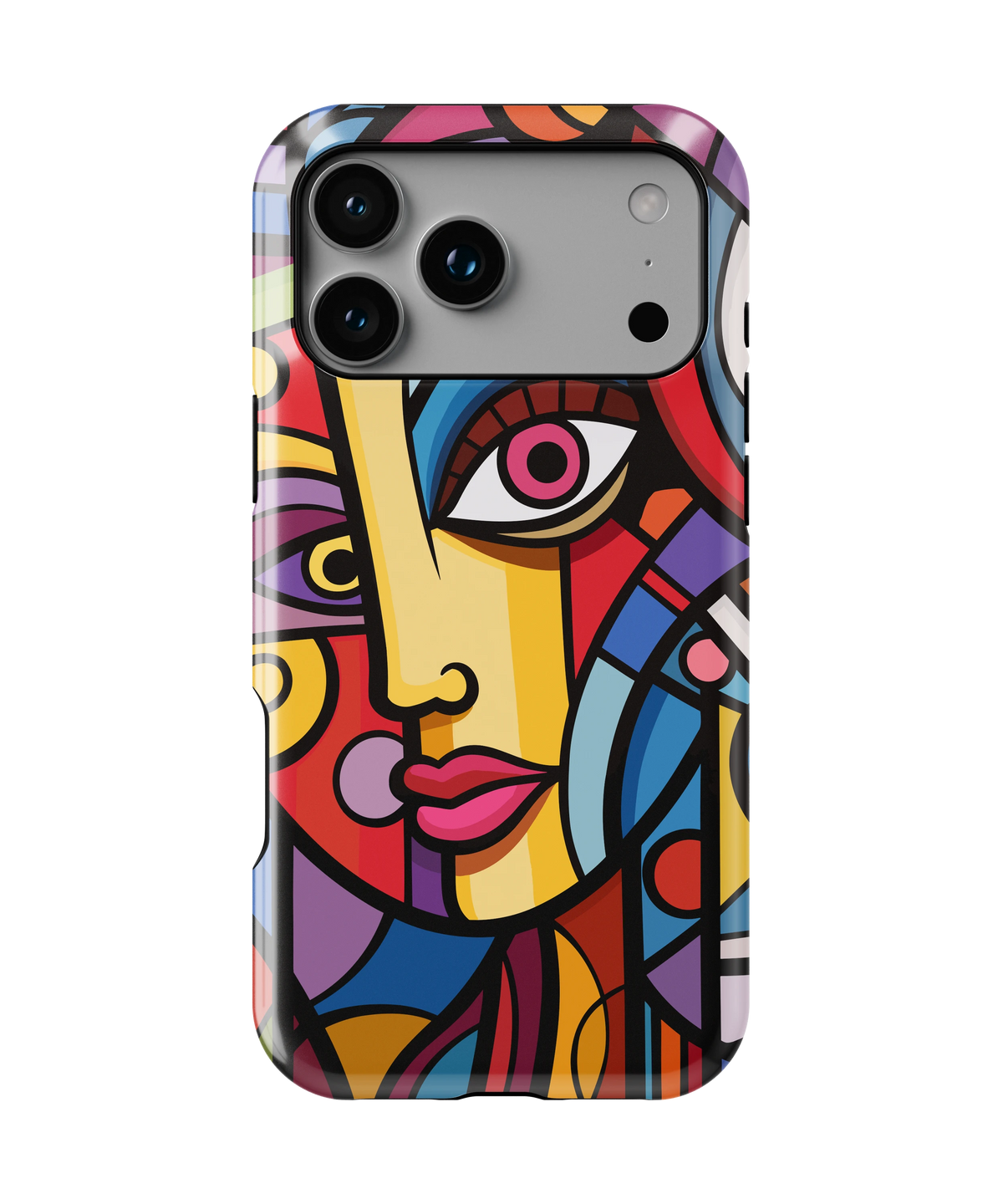Coque iPhone – Design Visage Abstrait Coloré