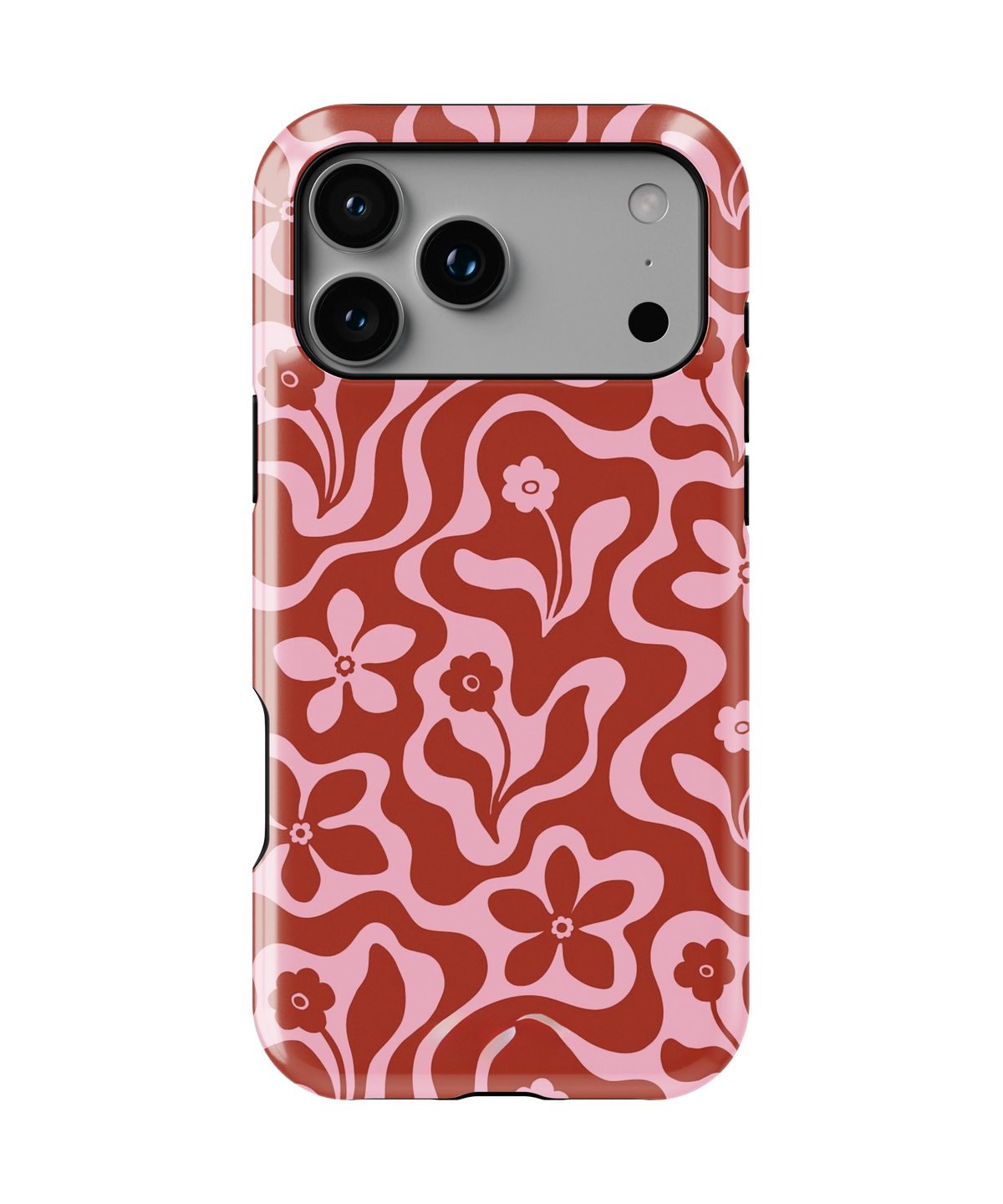 Coque iPhone Fleurie Vintage Rouge & Rose