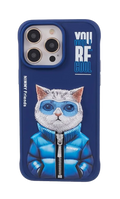 Coque iPhone Nimmy – Chat Cool Style Bleu