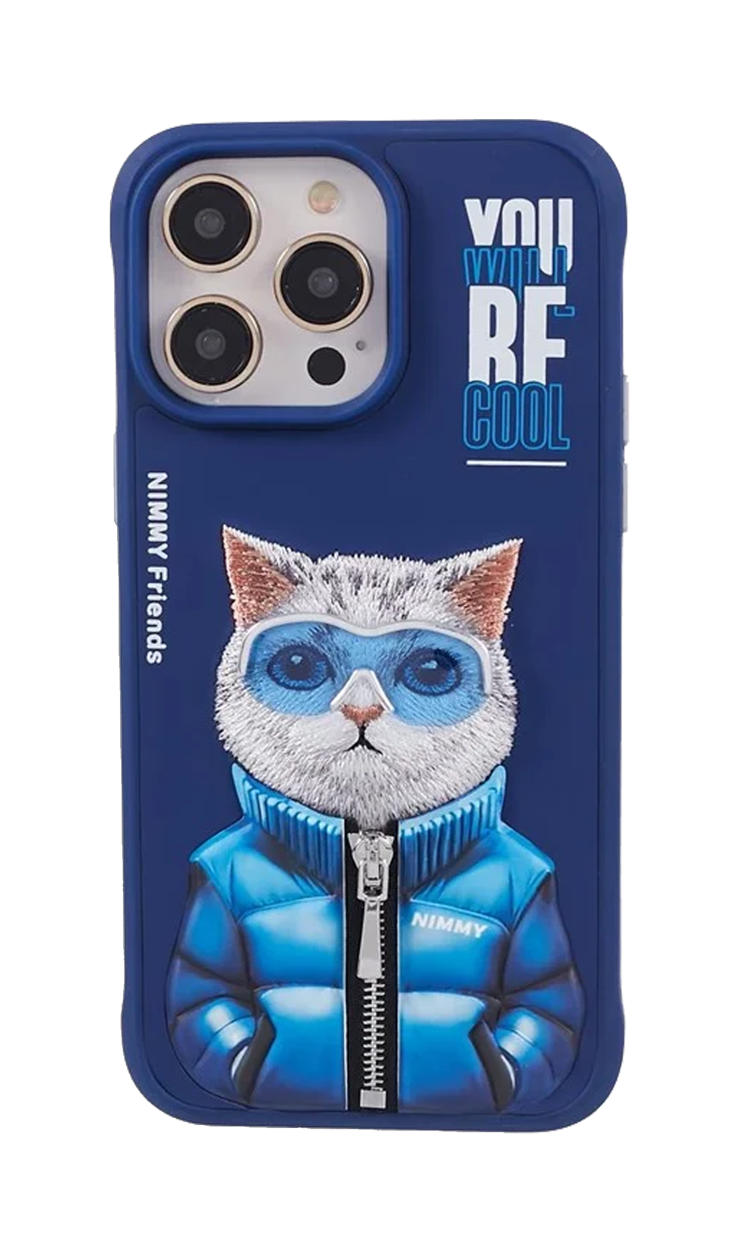 Coque iPhone Nimmy – Chat Cool Style Bleu