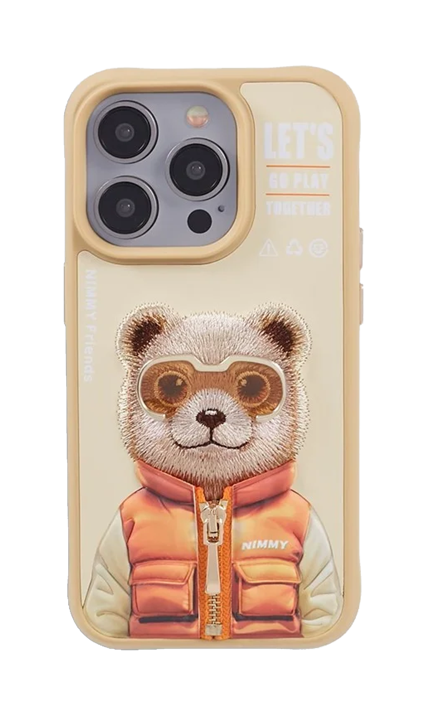 Coque iPhone Nimmy – Ourson Style Casual Orange Beige