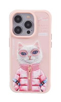Coque iPhone Nimmy – Design Chat Rose Élégant