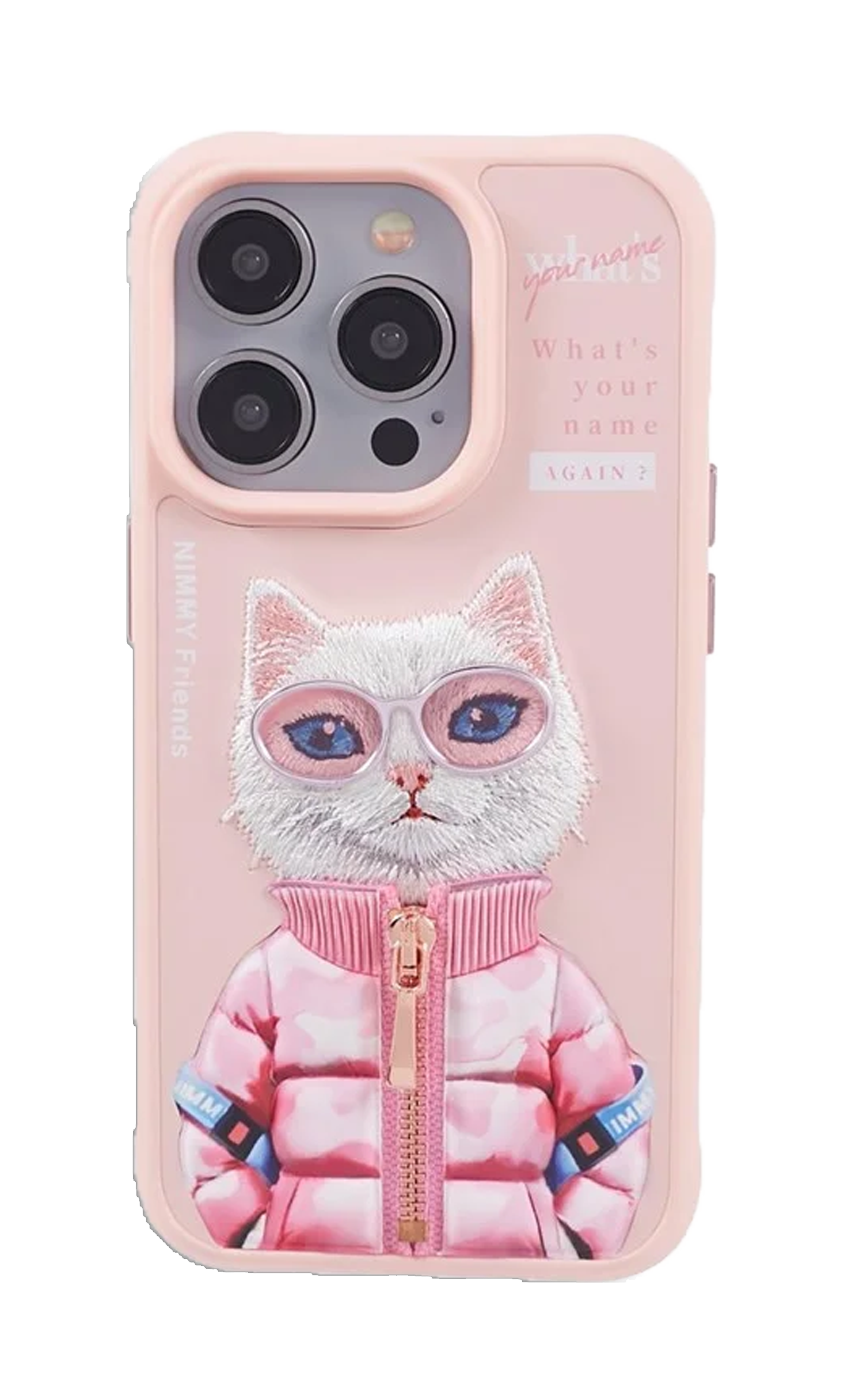 Coque iPhone Nimmy – Design Chat Rose Élégant