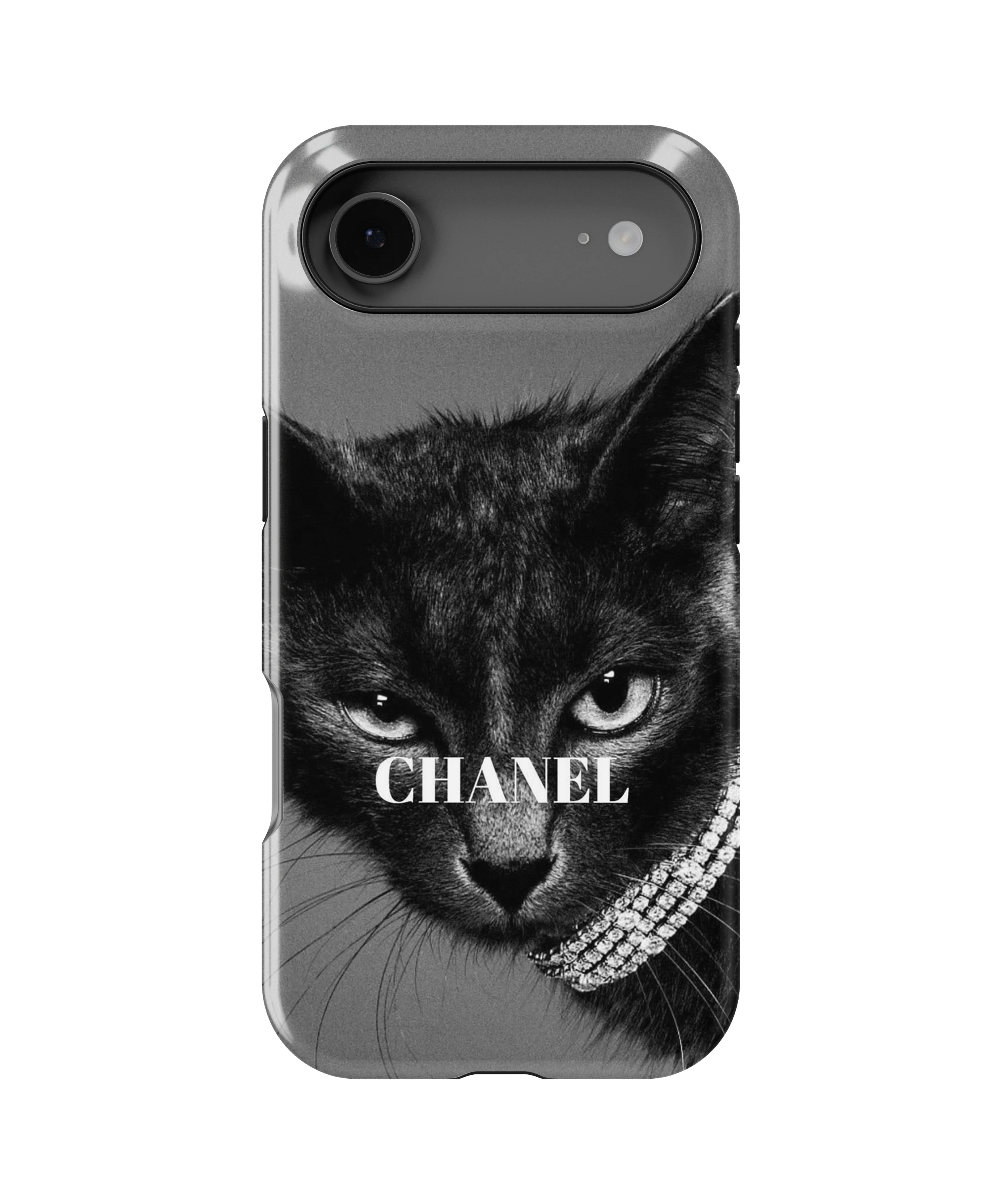 Coque iPhone – Chat Élégant Noir & Blanc Style Luxe