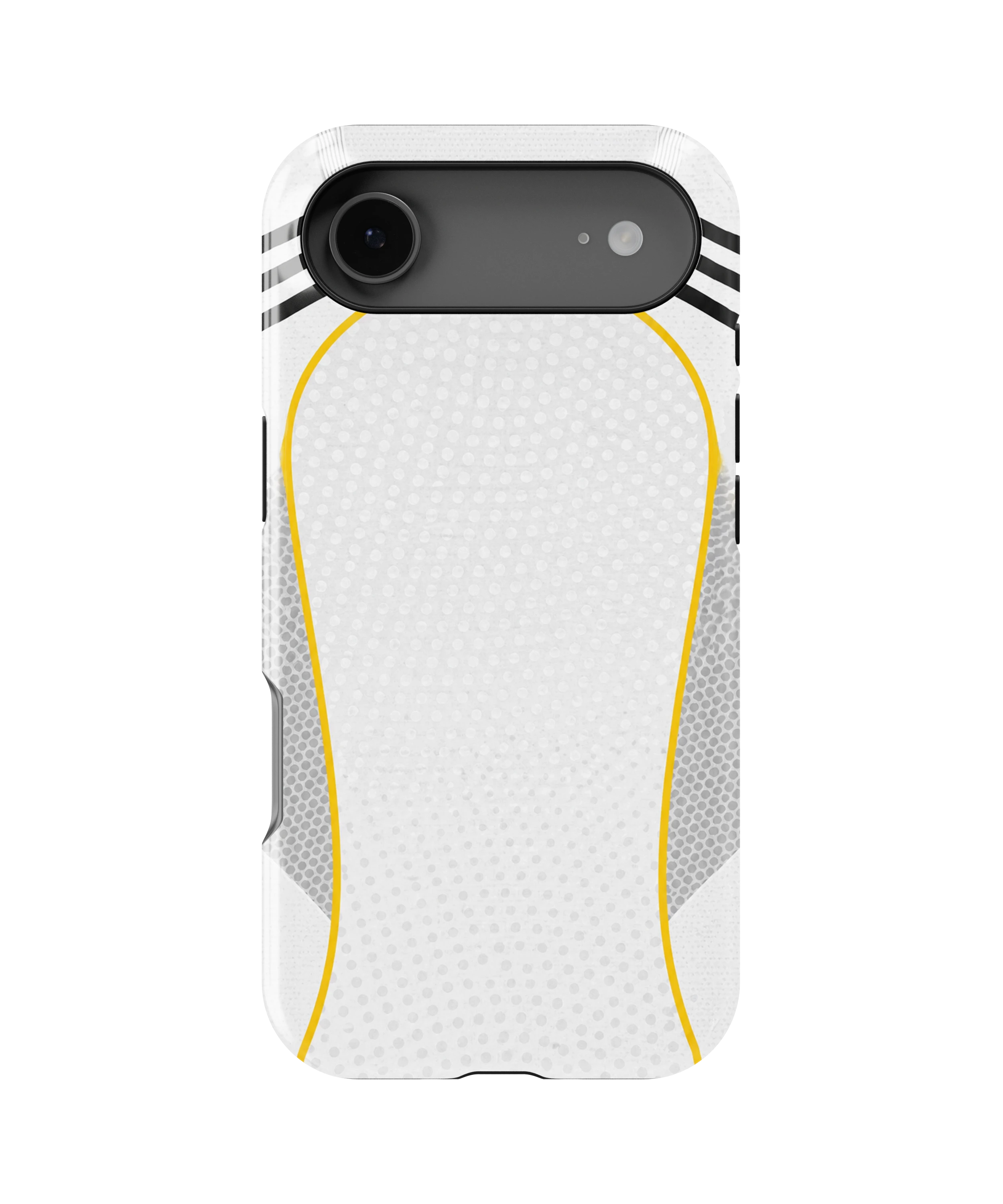 Coque iPhone – Style Maillot Real Madrid (Blanc & Or)