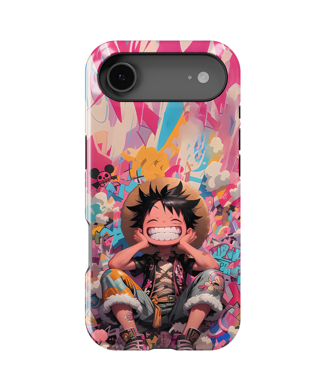 Coque iPhone Anime – Monkey D. Luffy Smile Coloré