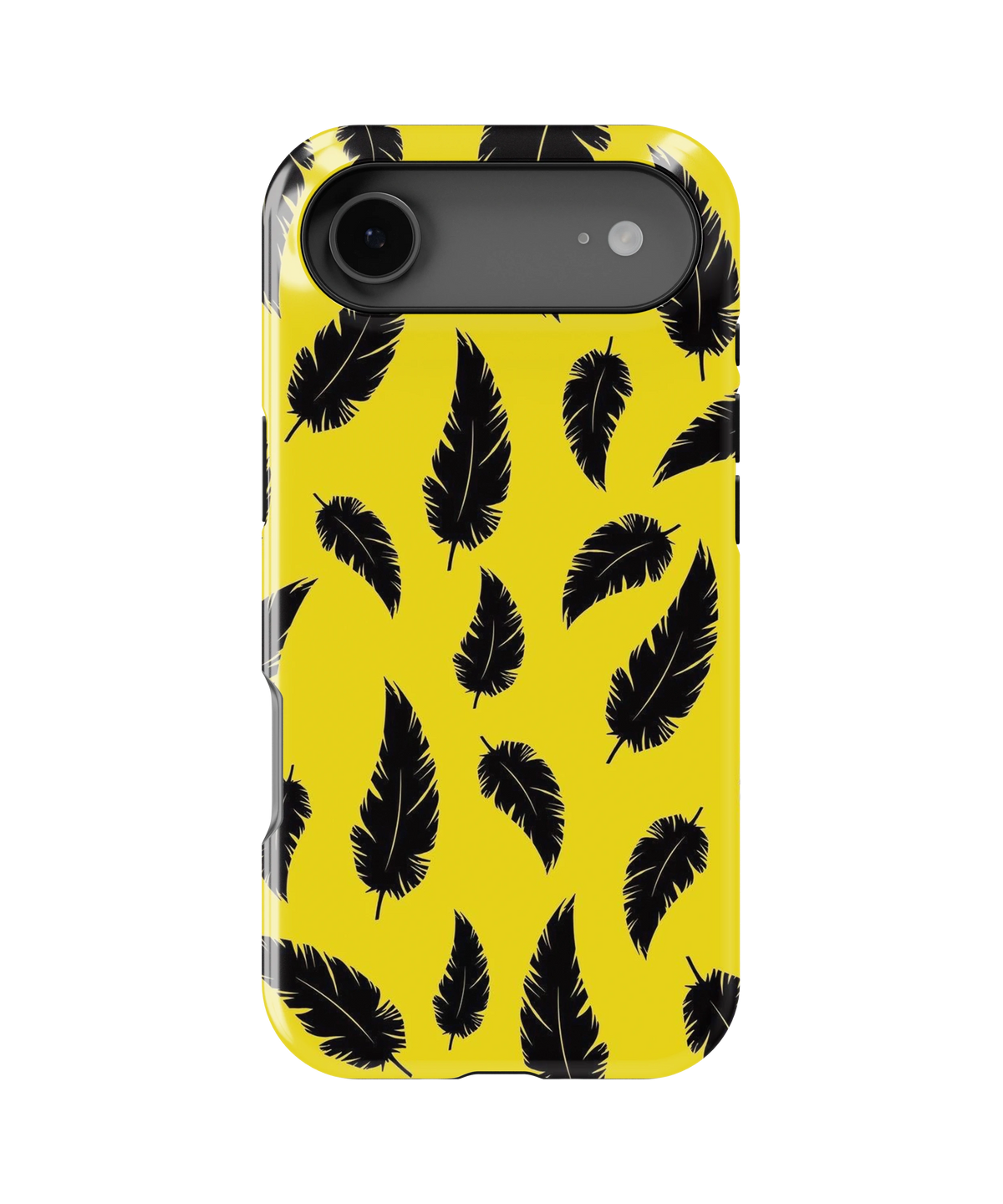 Coque iPhone – Design Plumes Jaunes