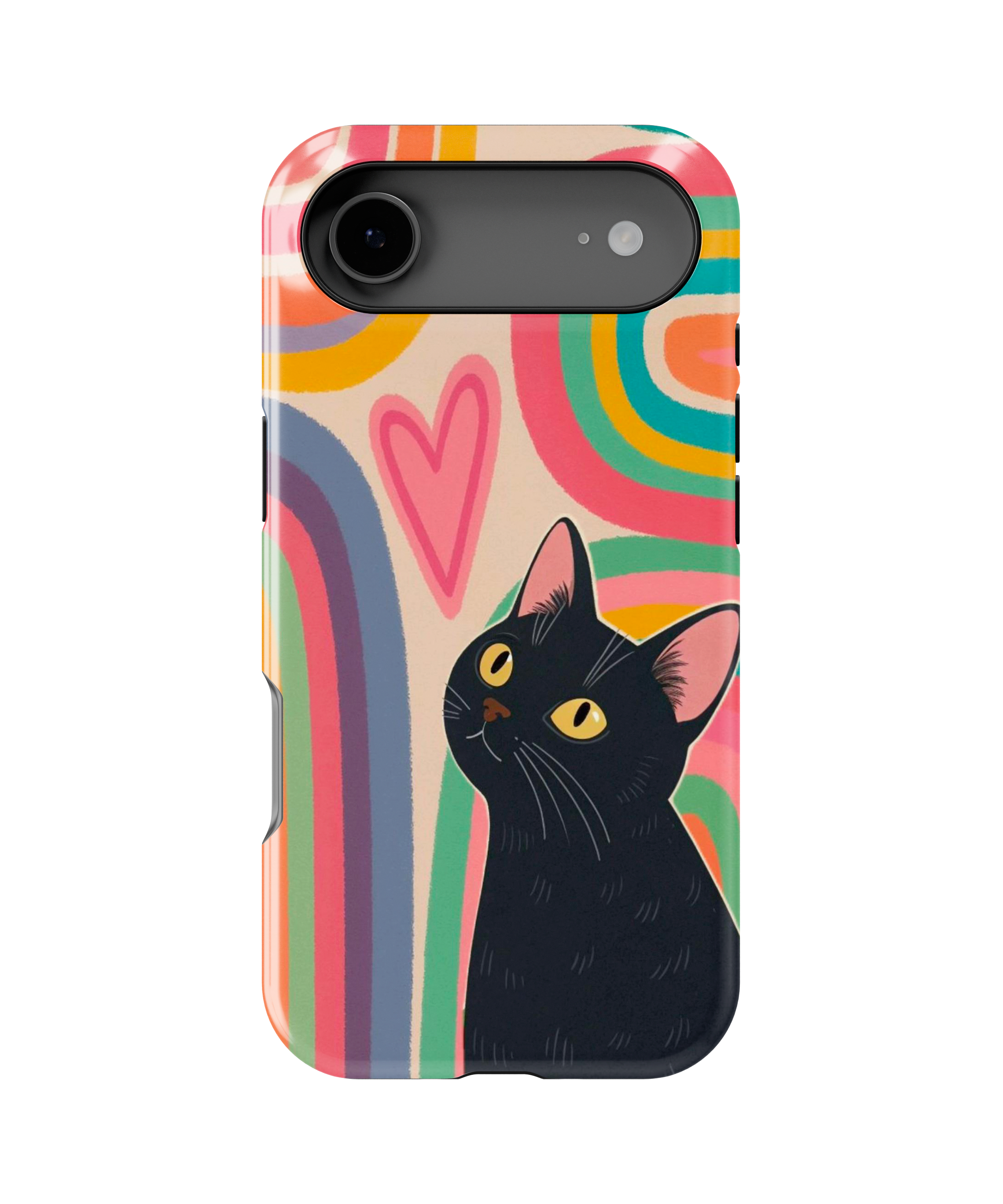 Coque iPhone – Design Chat Noir Coloré
