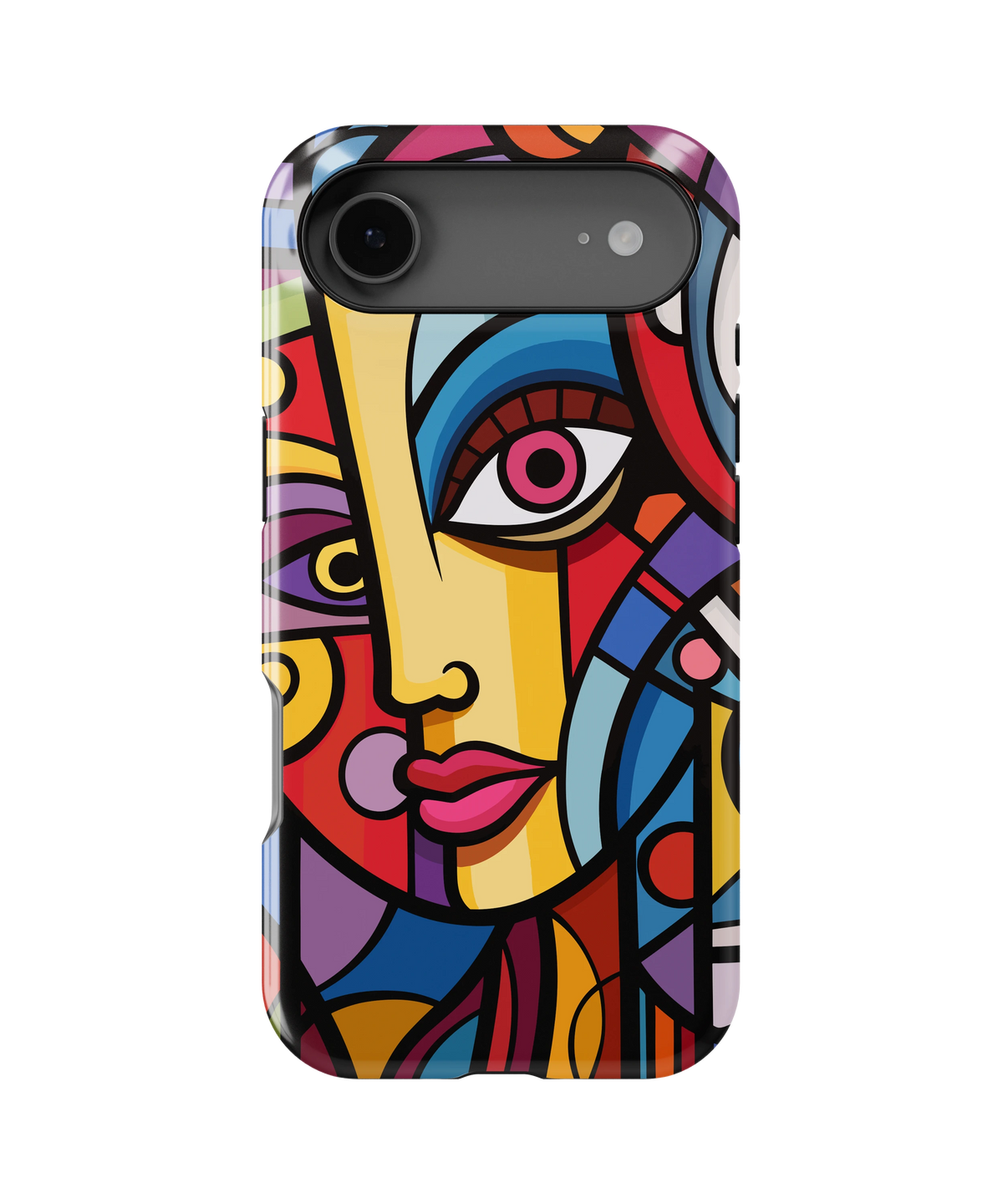 Coque iPhone – Design Visage Abstrait Coloré