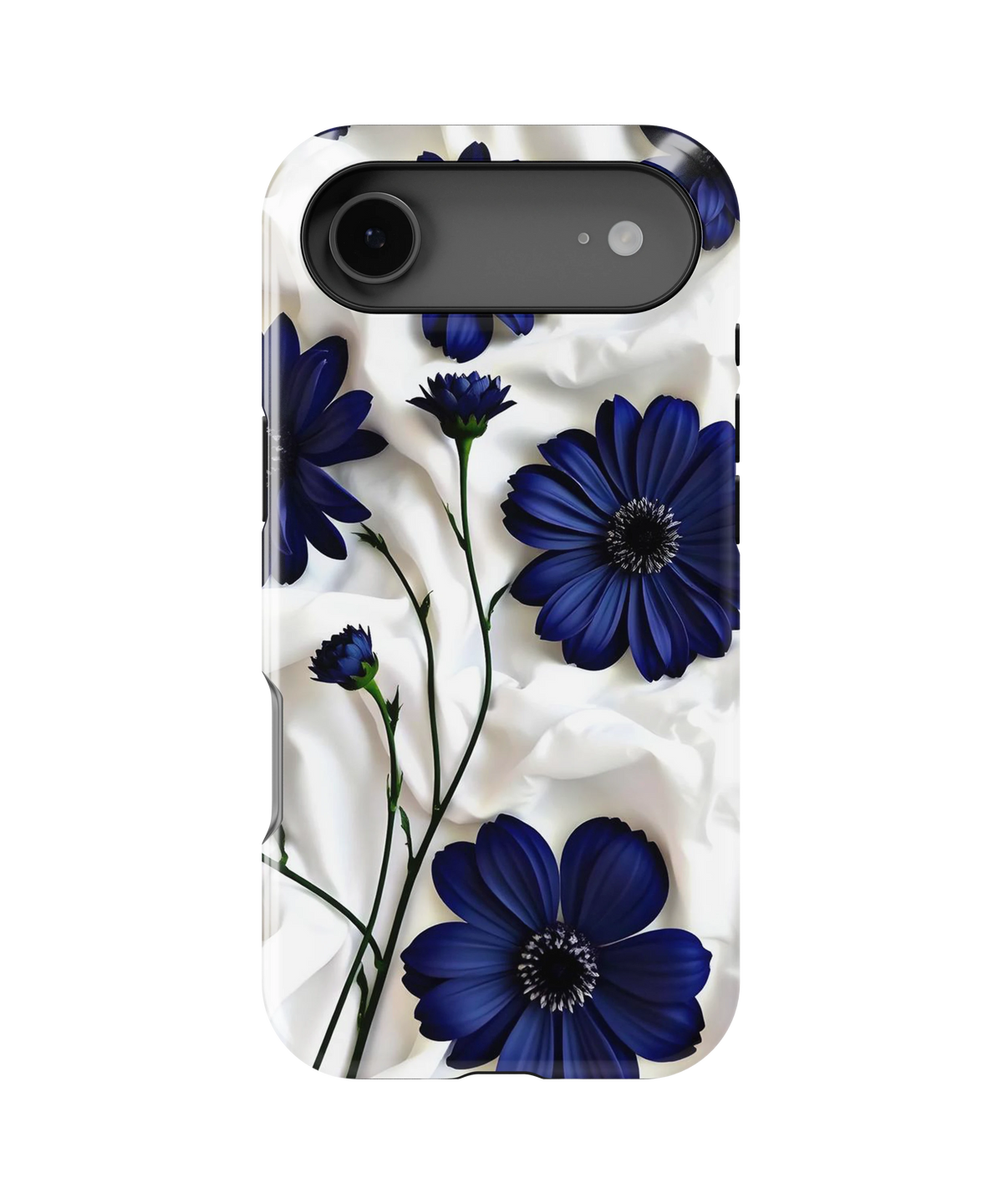 Coque iPhone – Design Fleurs Bleu Nuit