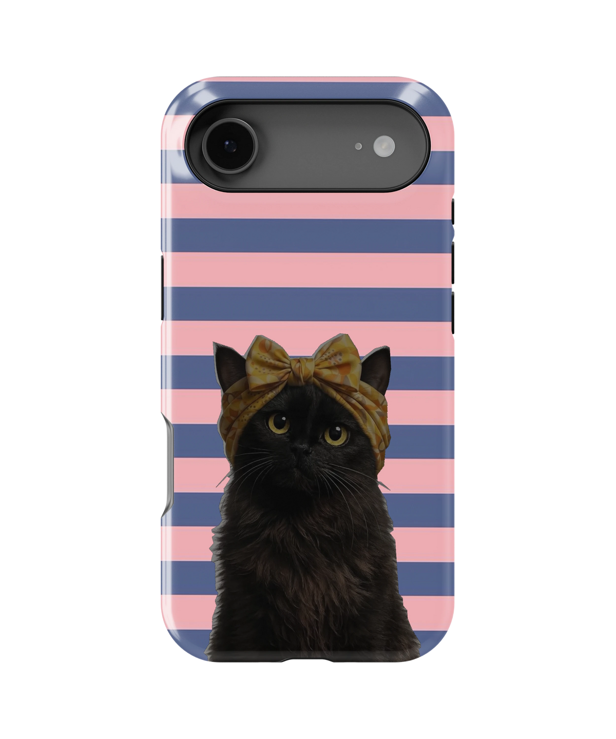 Coque iPhone – Design Chat Noir Rayé