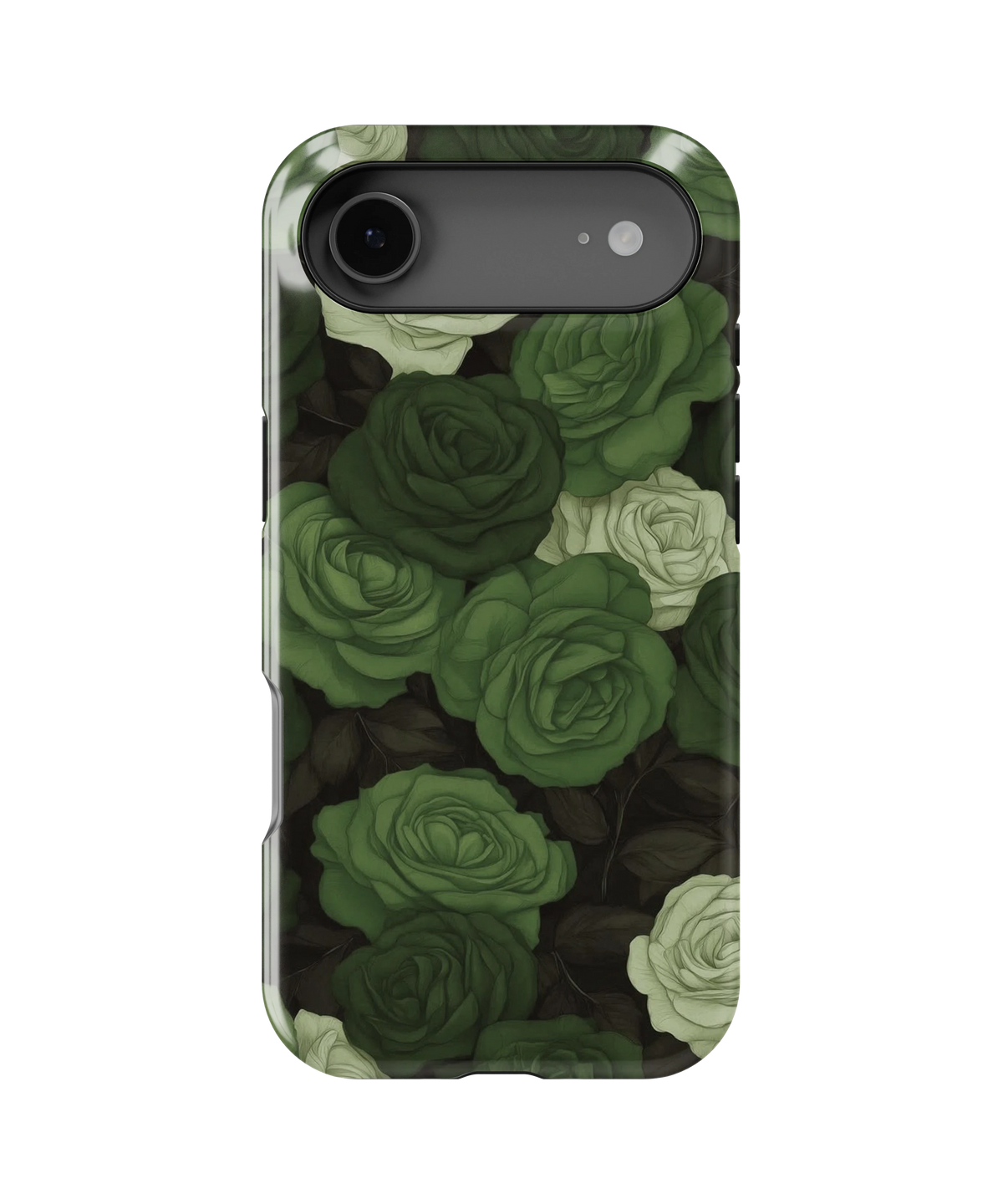 Coque iPhone – Design Roses Vertes