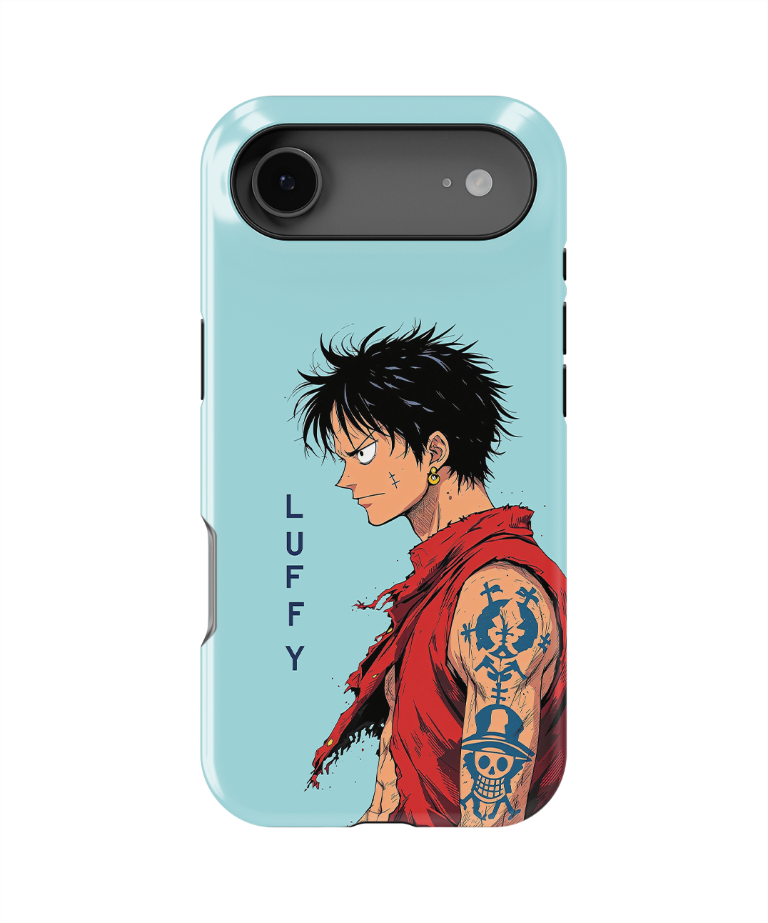 Coque iPhone Anime – Design Monkey D. Luffy Minimaliste