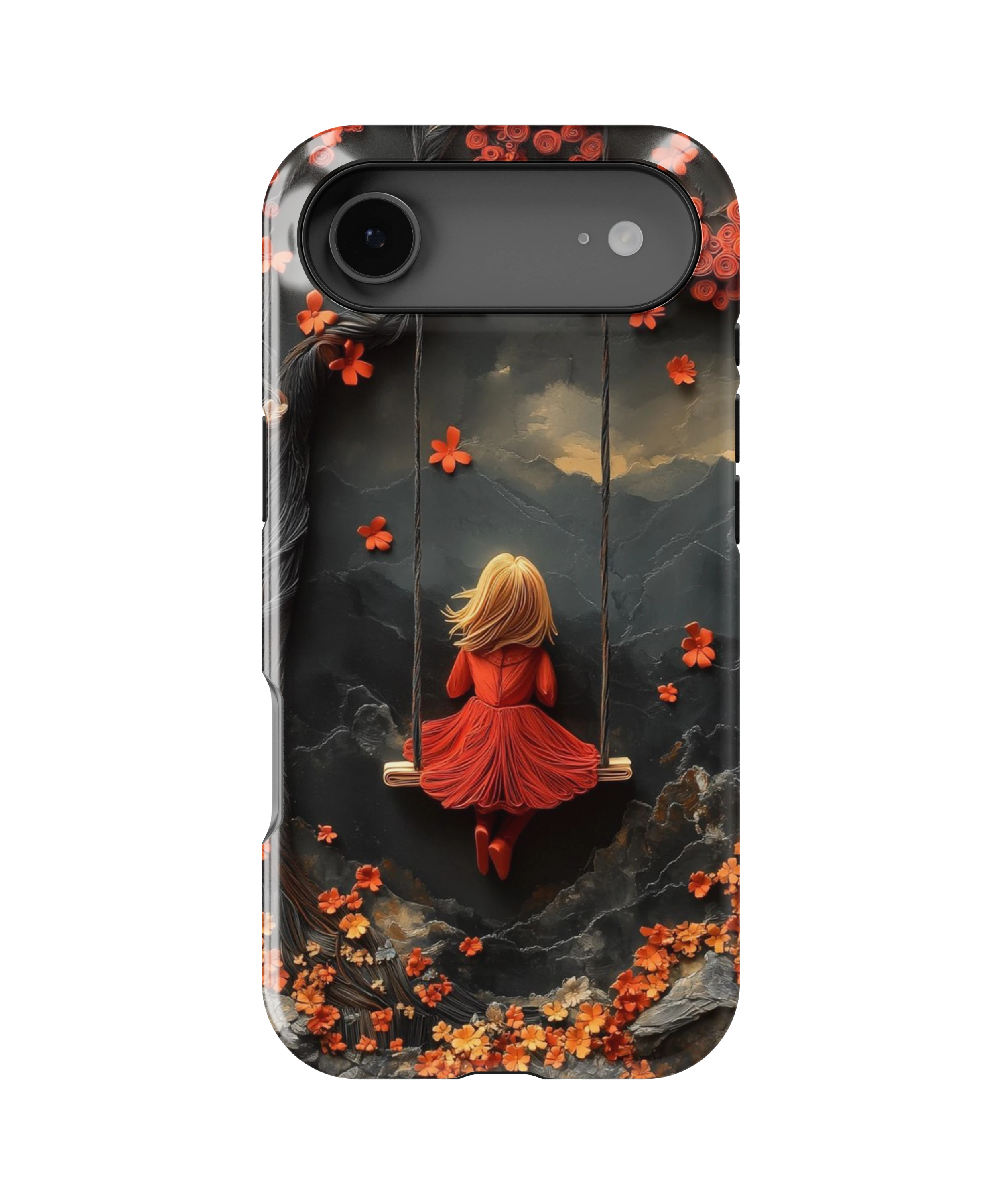 Coque iPhone – Design Fille sur Balançoire Poétique