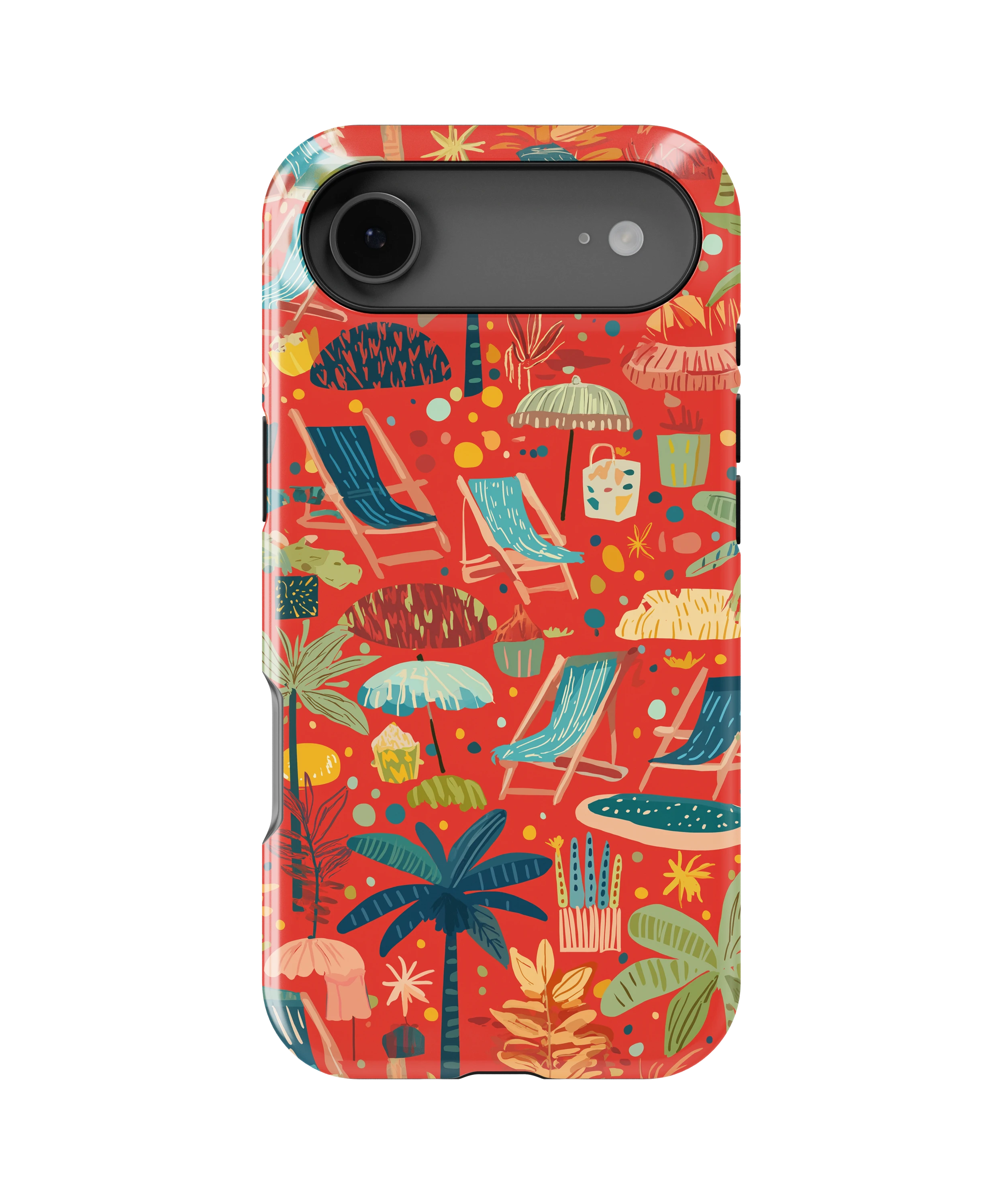 Coque iPhone – Design Summer Rouge Tropical & Fun