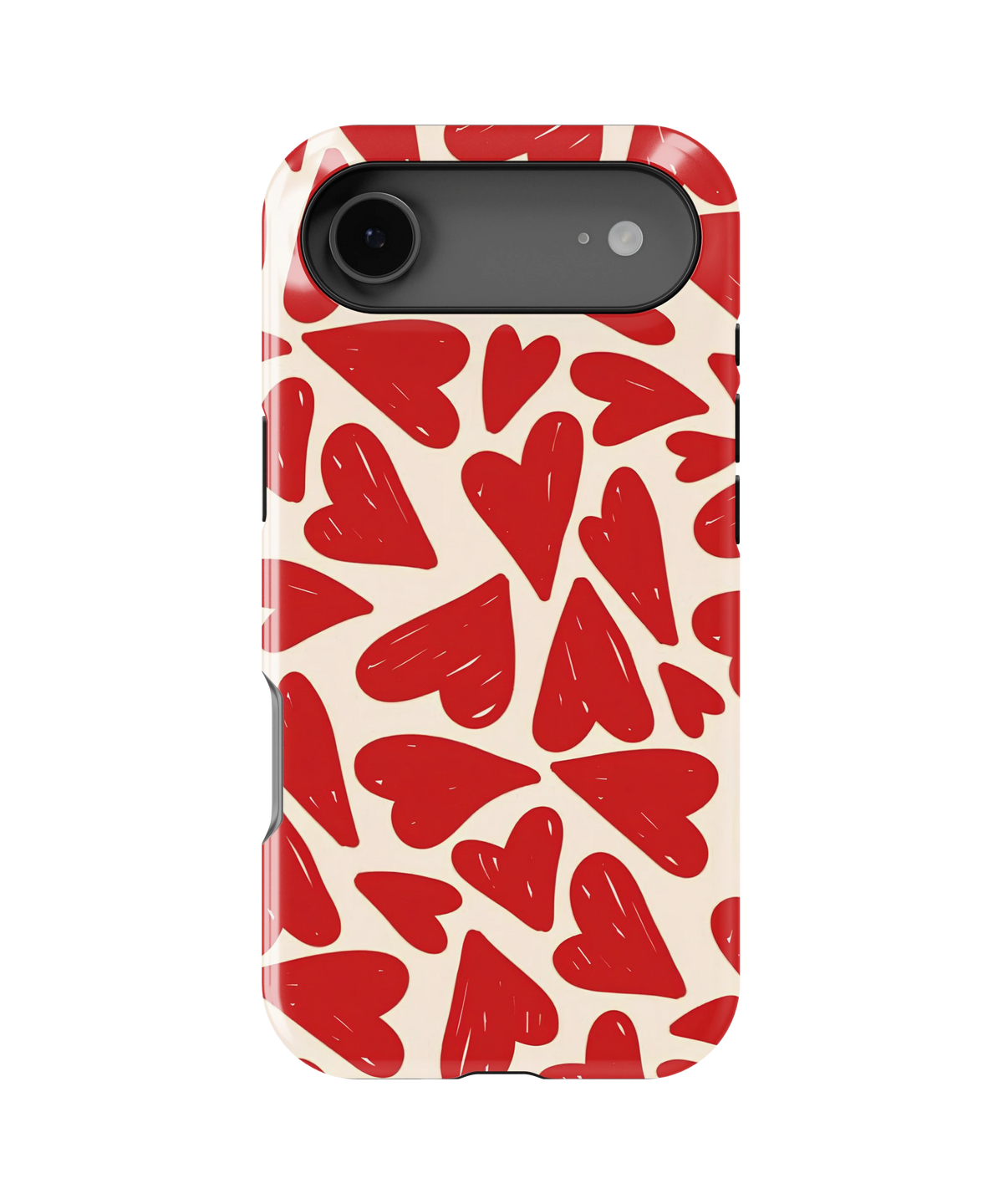 Coque iPhone – Design Cœurs rouges