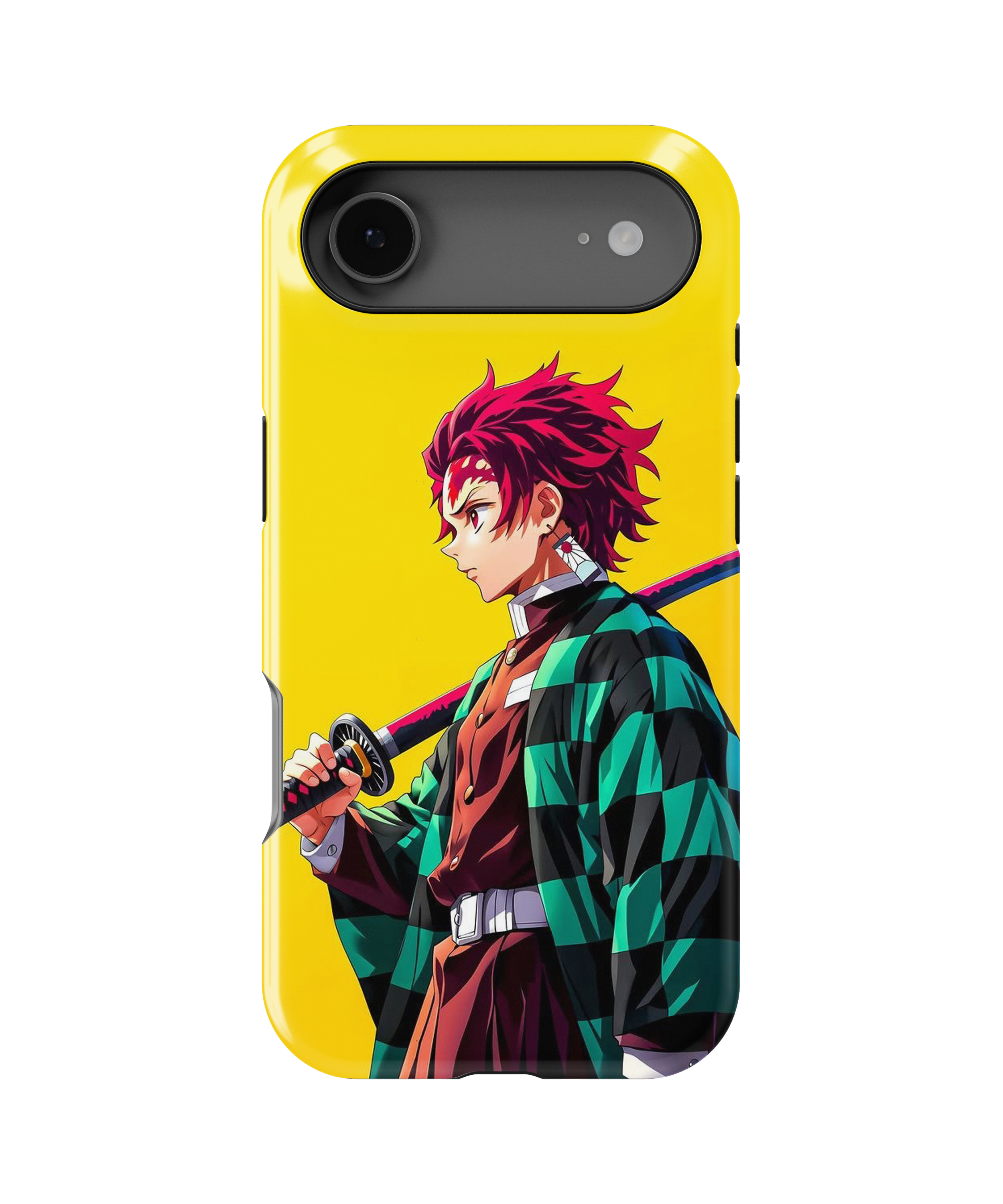 Coque iPhone Tanjiro Kamado – Design Katana & Kimono Vert | Demon Slayer