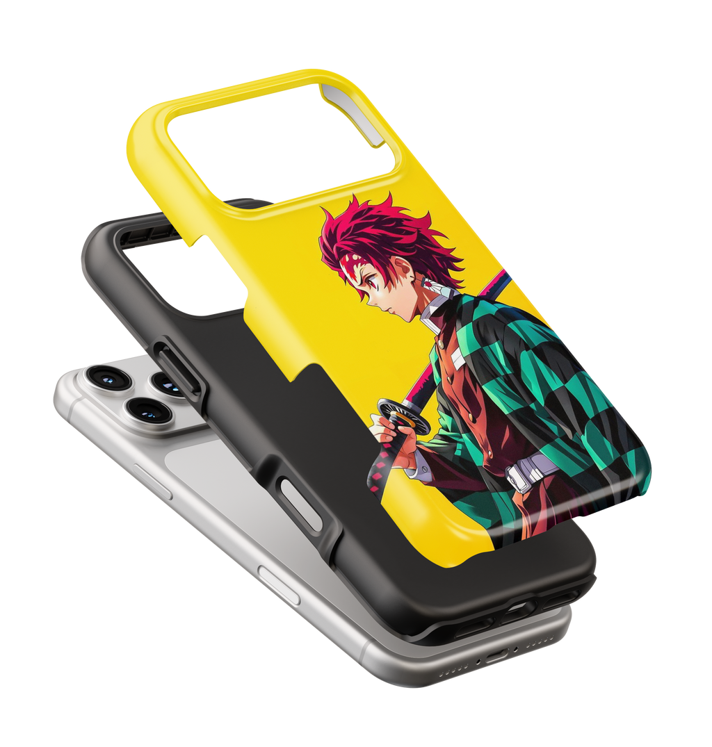 Coque iPhone Tanjiro Kamado – Design Katana & Kimono Vert | Demon Slayer