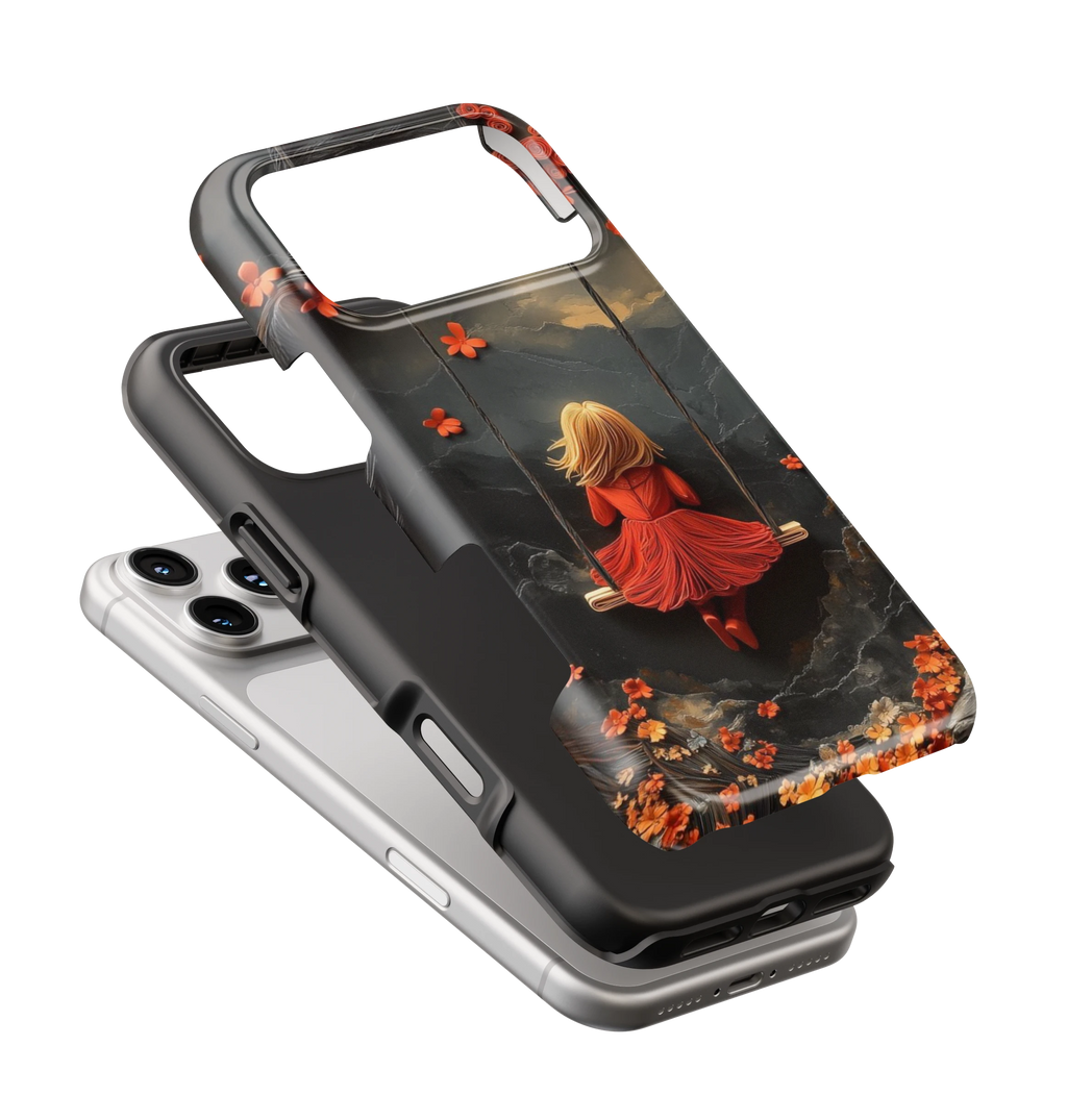 Coque iPhone – Design Fille sur Balançoire Poétique