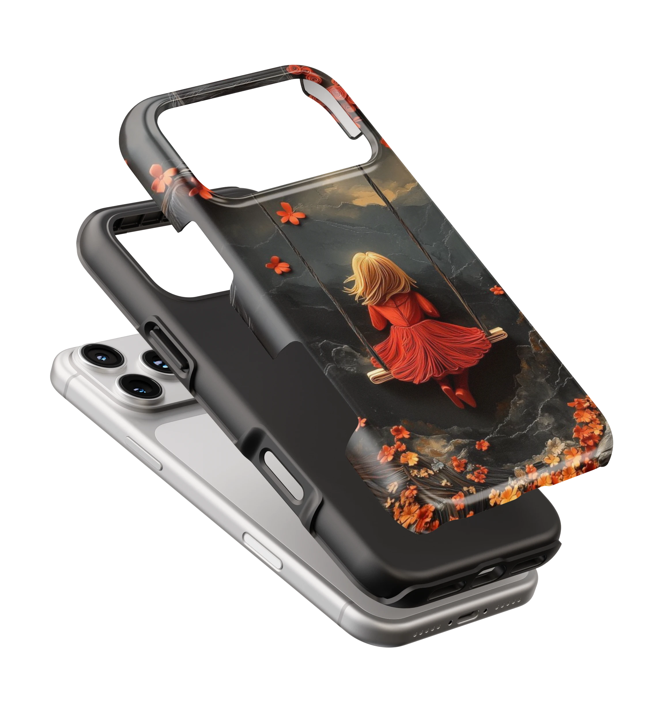 Coque iPhone – Design Fille sur Balançoire Poétique