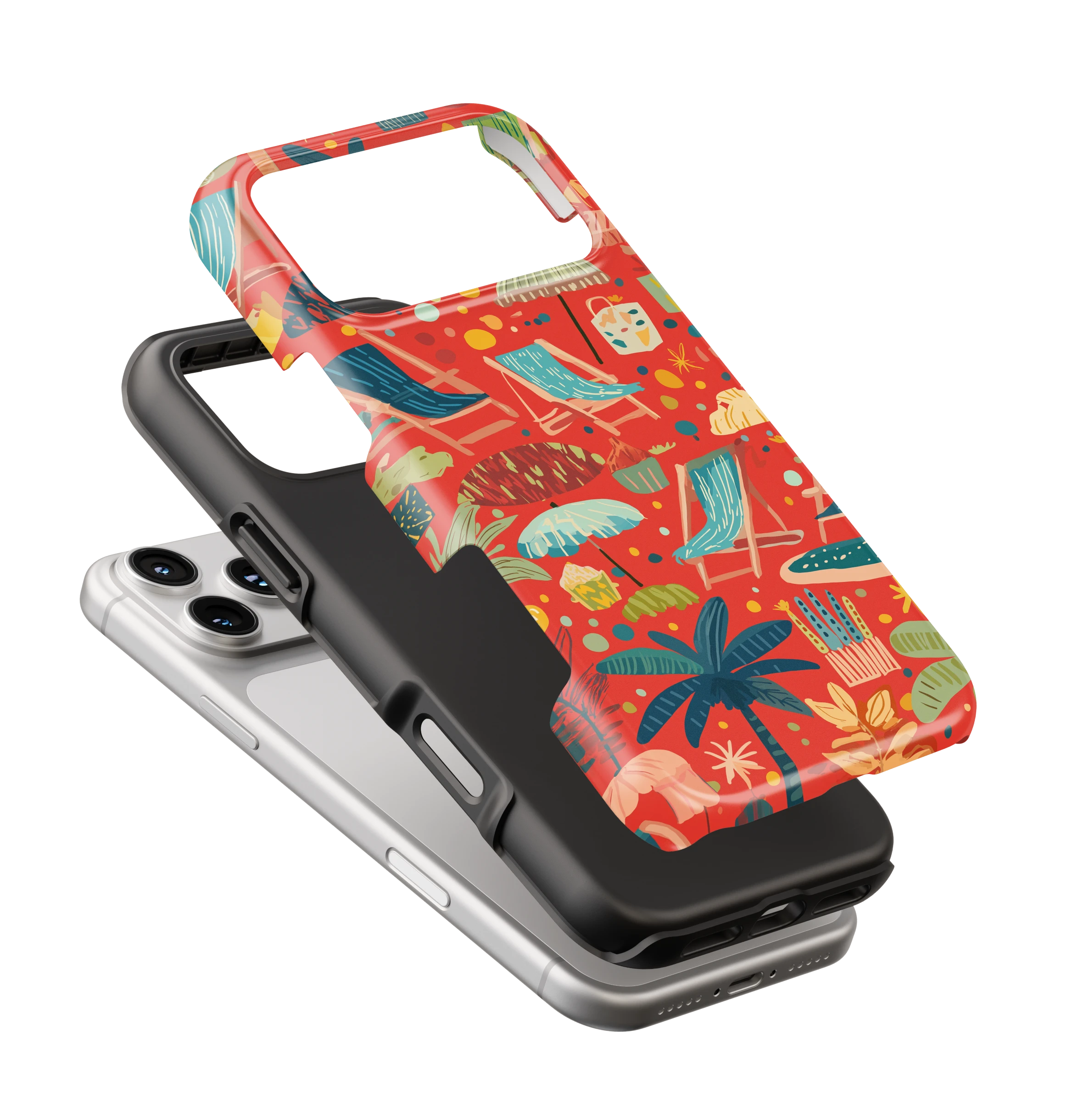 Coque iPhone – Design Summer Rouge Tropical & Fun