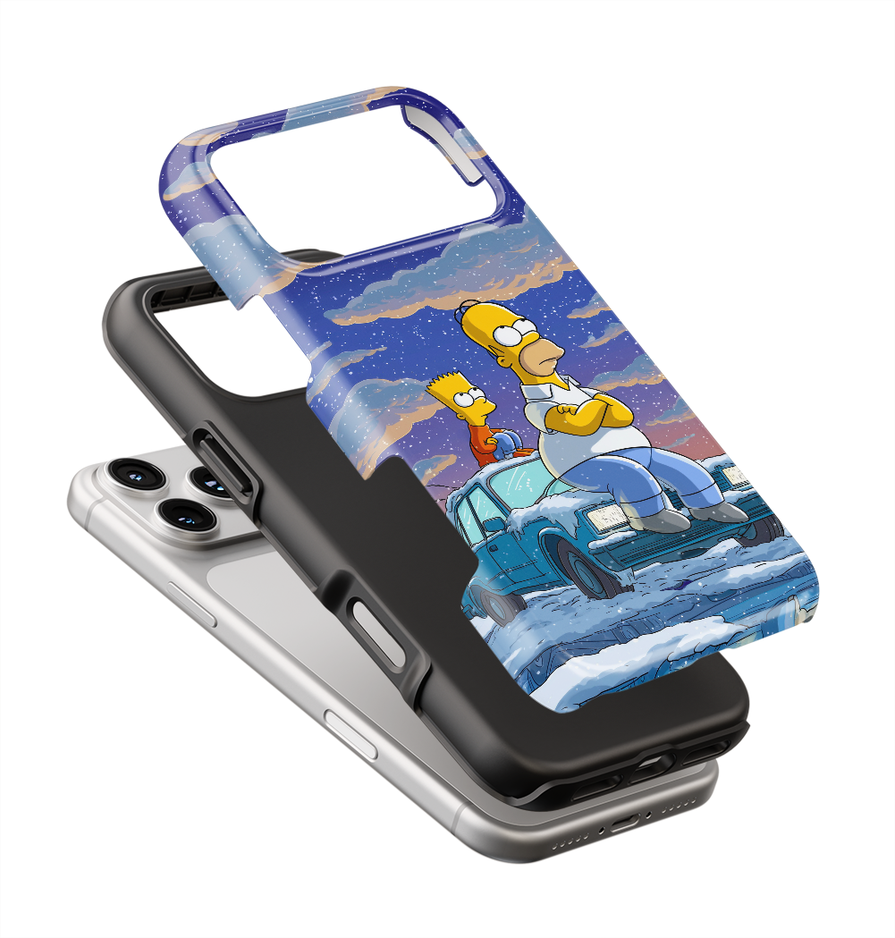 Coque iPhone – The Simpsons Design Nuit Hiver