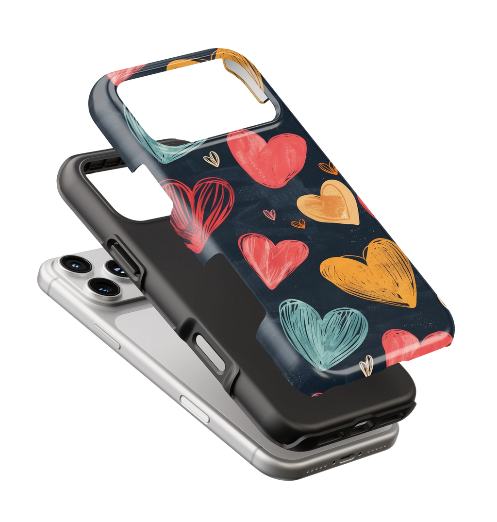Coque iPhone – Design Cœurs Colorés