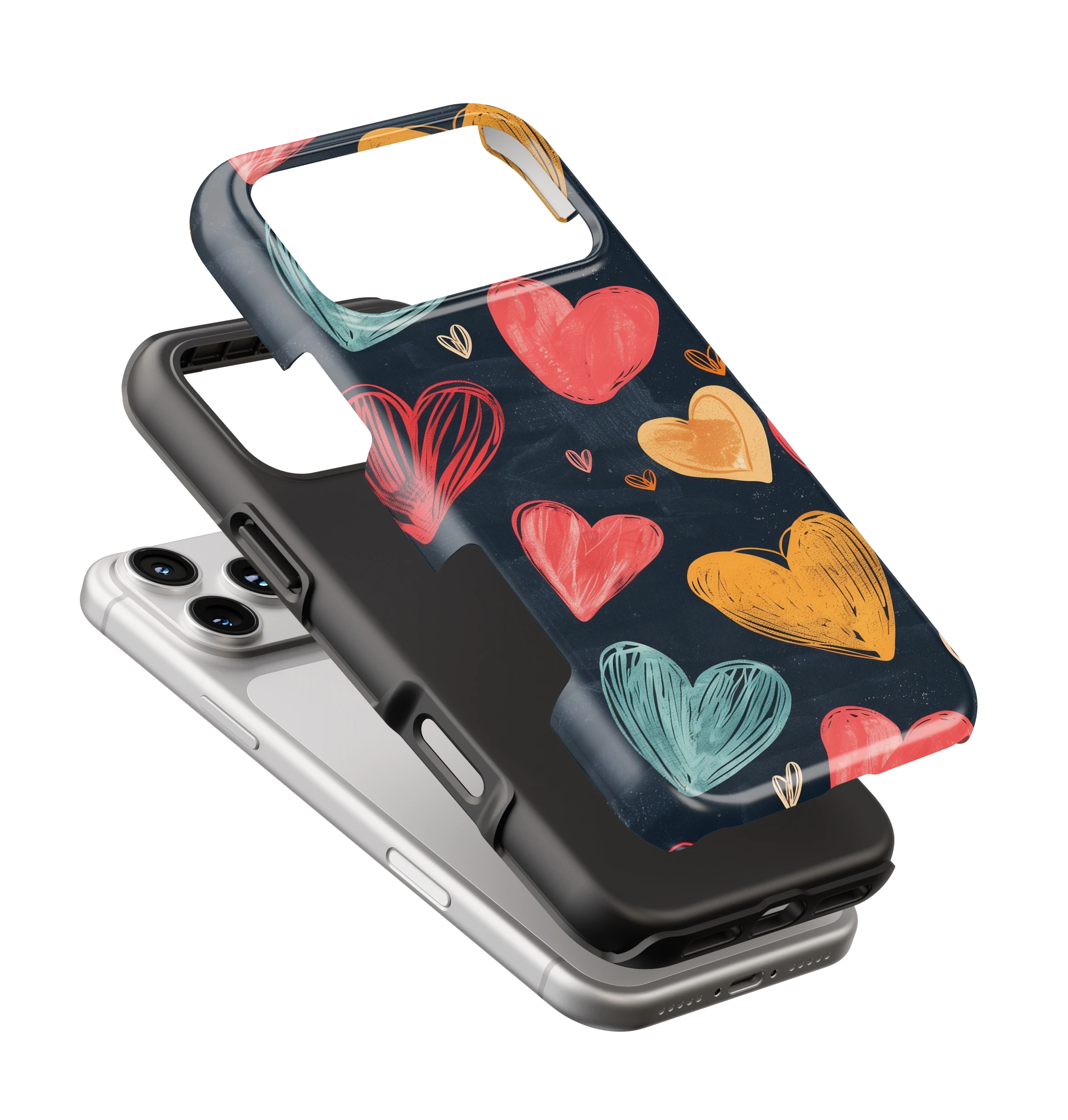 Coque iPhone – Design Cœurs Colorés