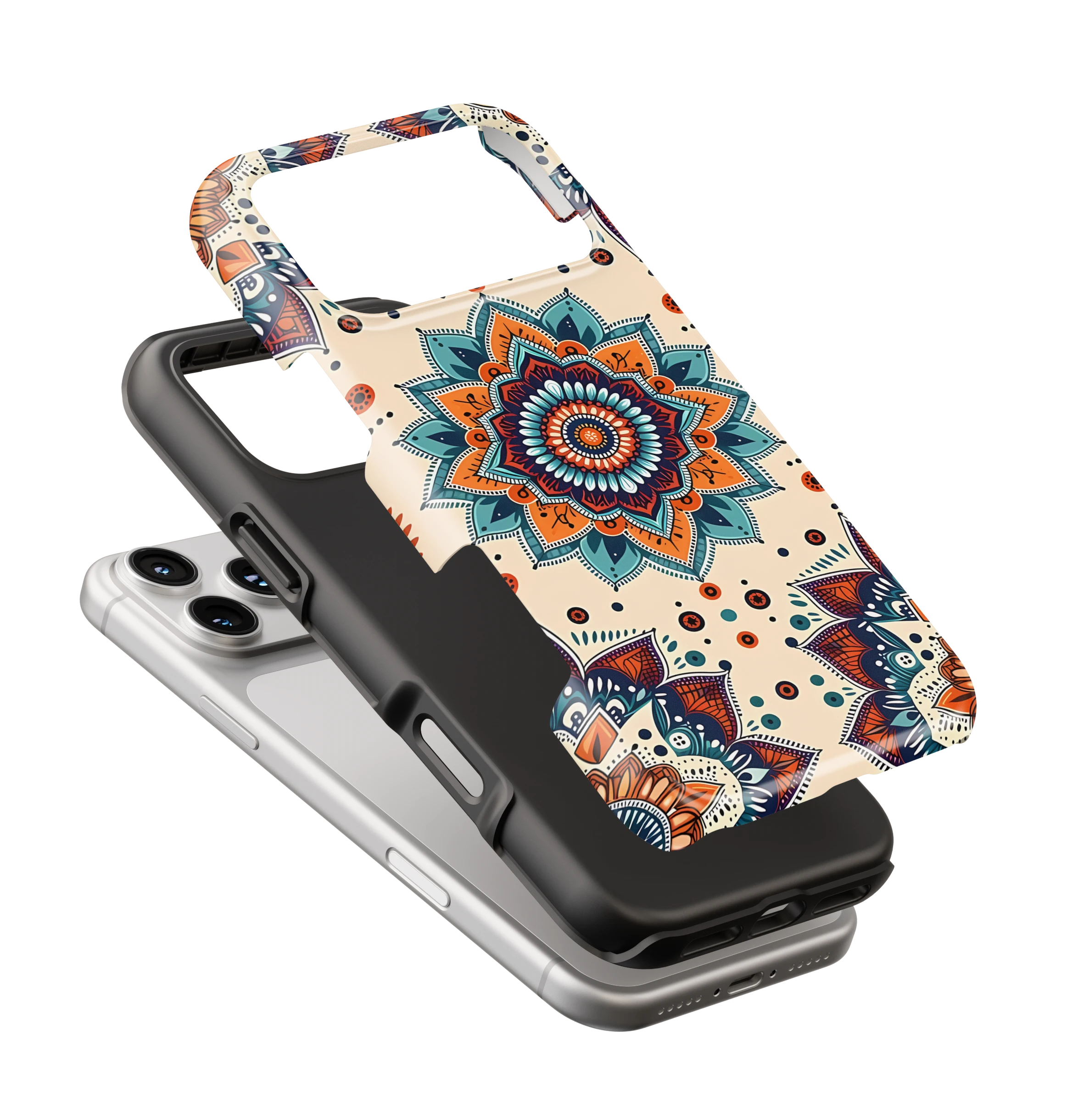 Coque iPhone – Mandala Coloré Style Bohème & Ethnique