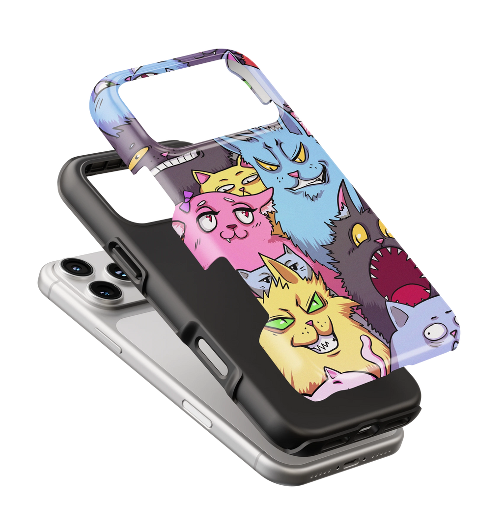 Coque iPhone – Design Chats Cartoon Colorés