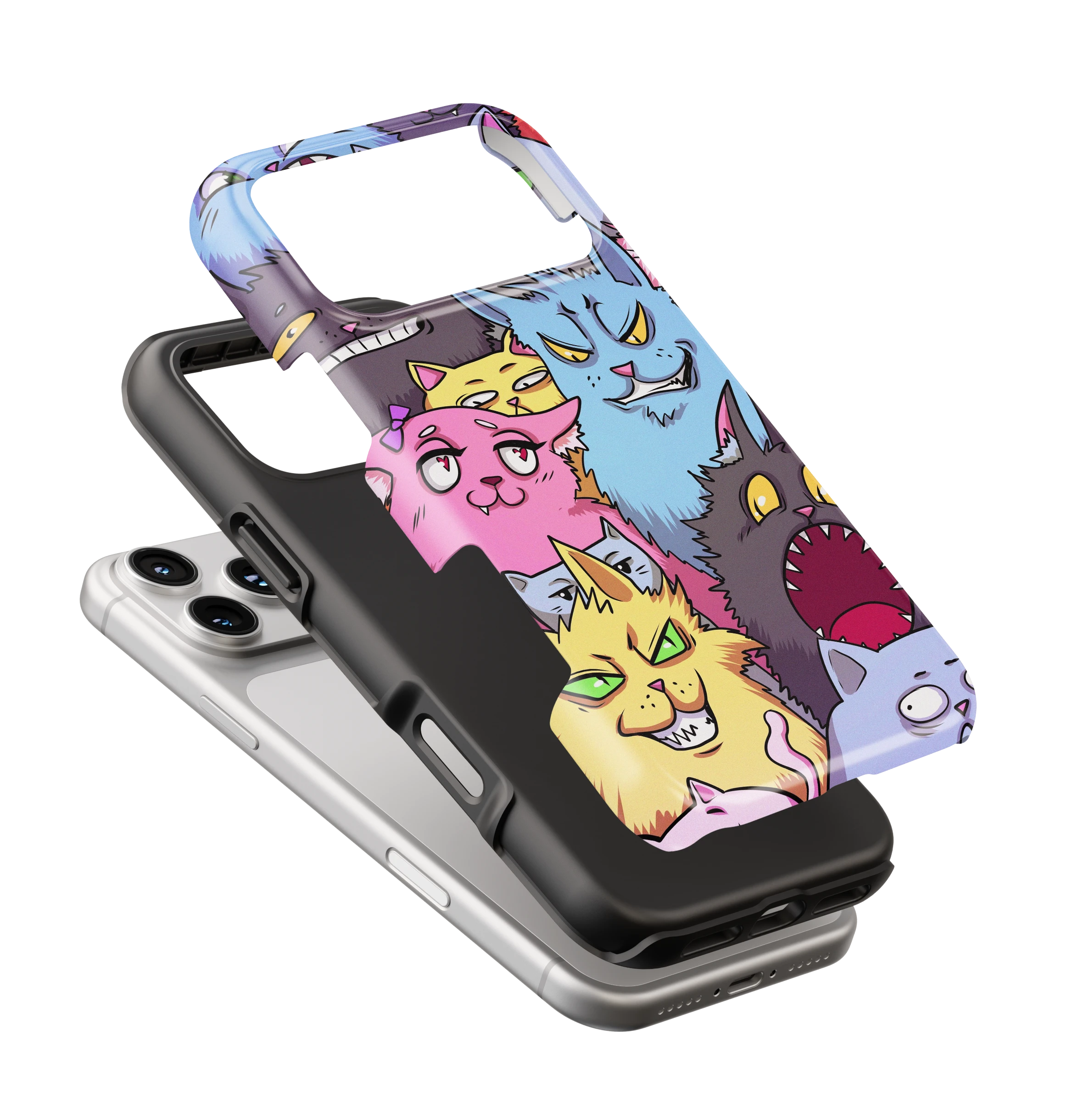 Coque iPhone – Design Chats Cartoon Colorés