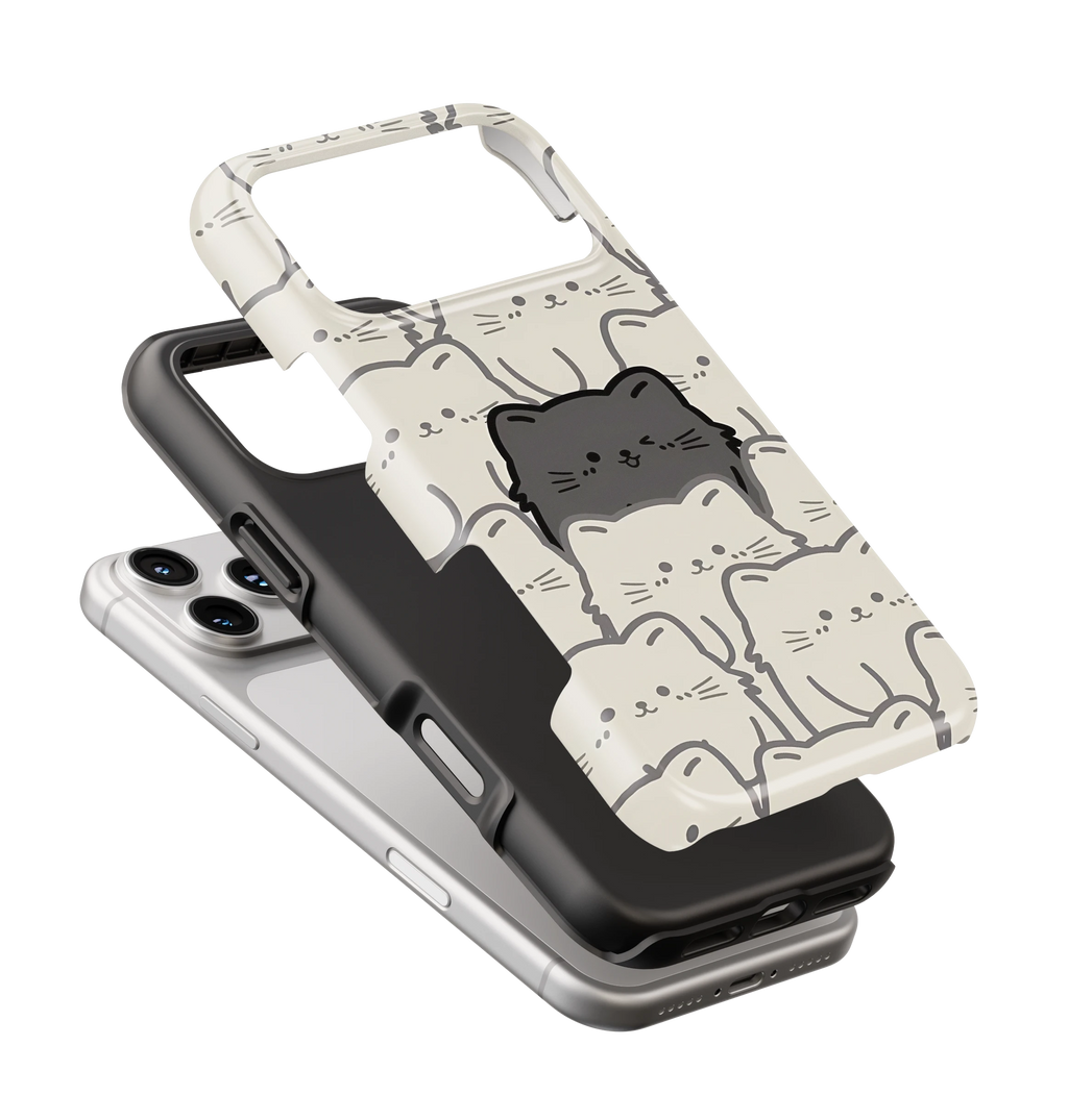Coque iPhone – Chats Kawaii Minimalistes