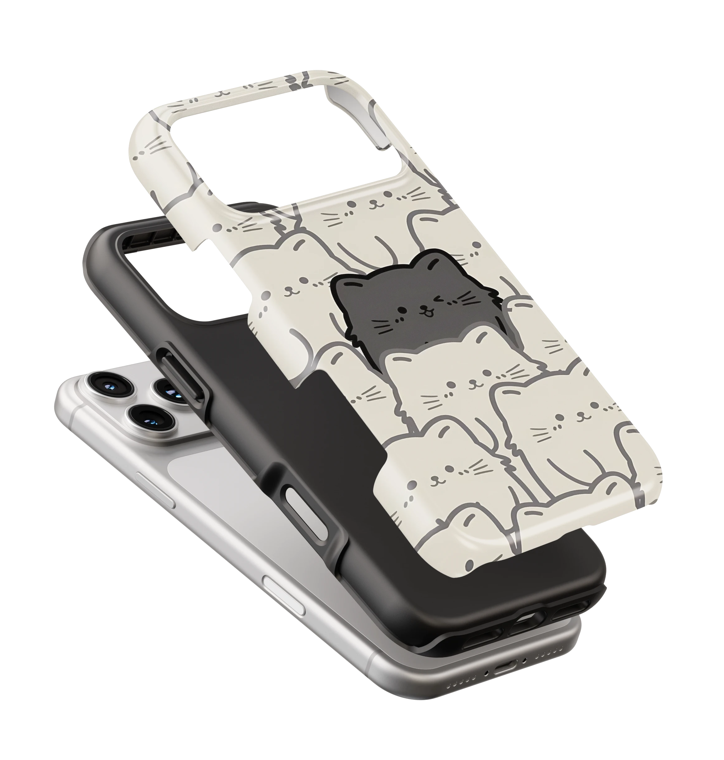 Coque iPhone – Chats Kawaii Minimalistes