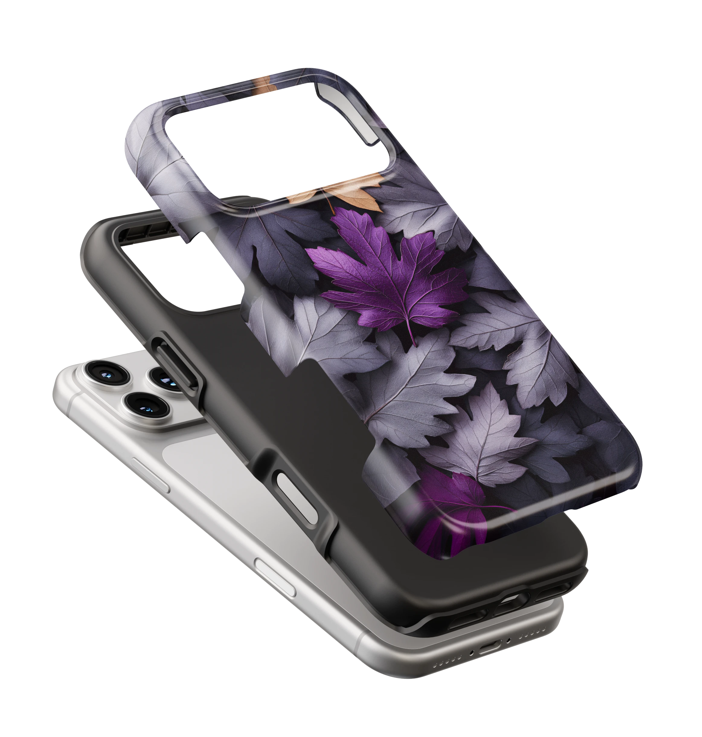 Coque iPhone Purple Autumn Leaves