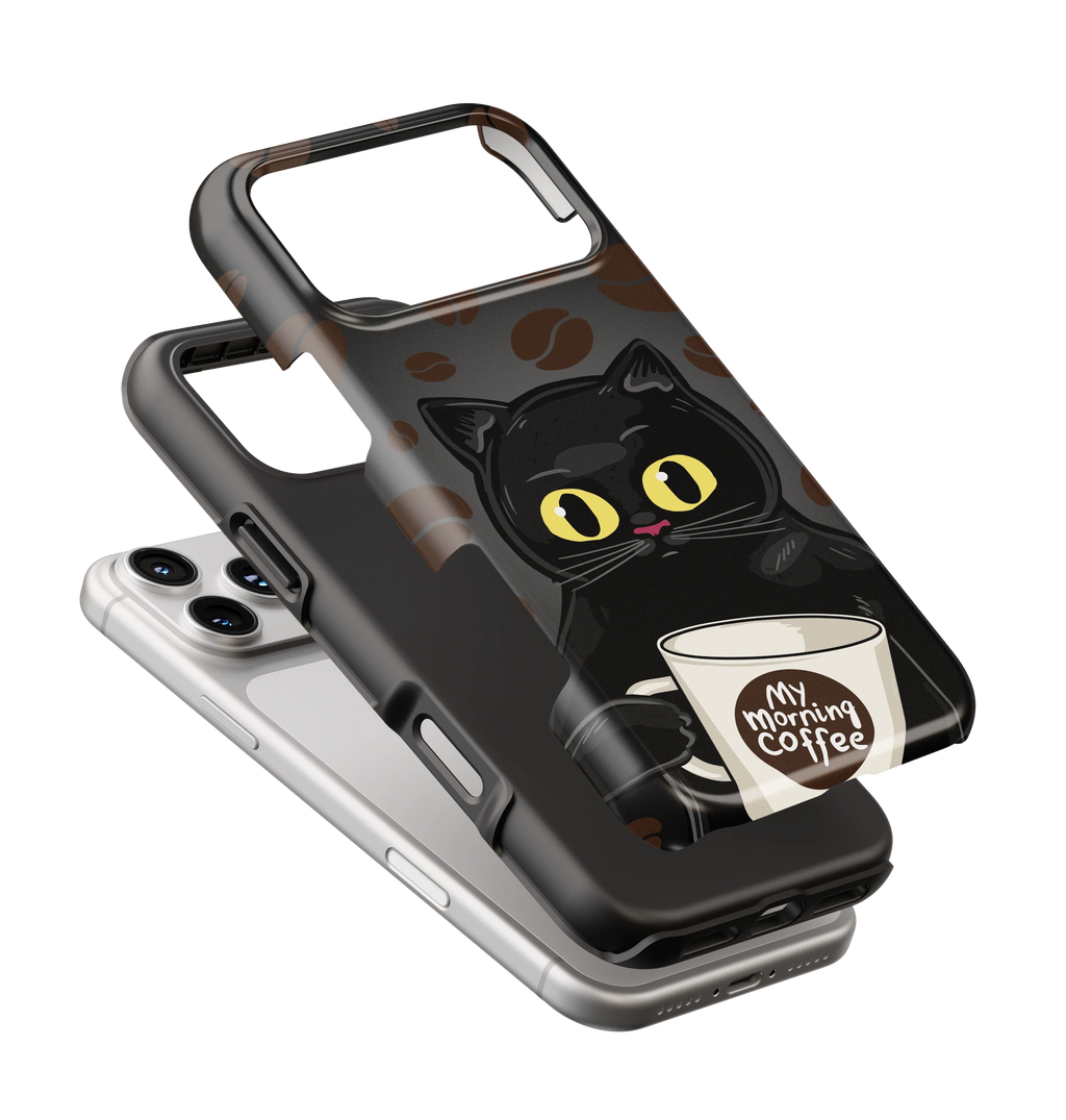 Coque iPhone Chat Café – Avant le café / Après le café