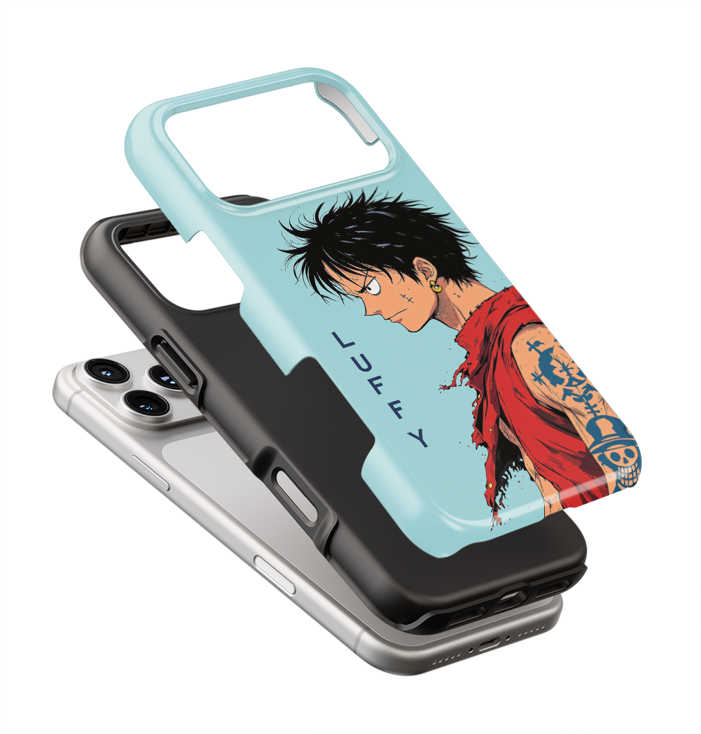Coque iPhone Anime – Design Monkey D. Luffy Minimaliste