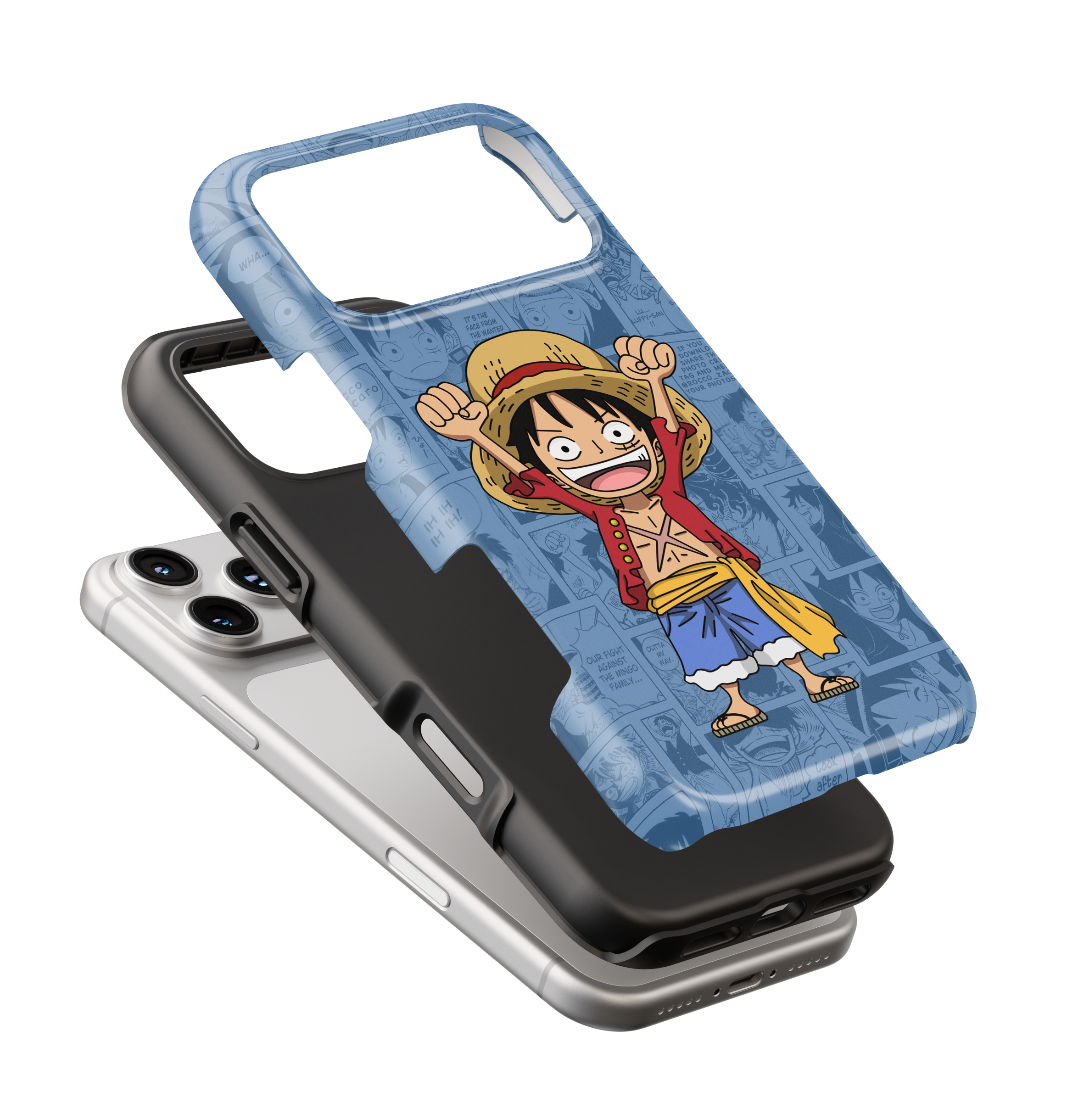 Coque iPhone Monkey D. Luffy – Design Manga Bleu | One Piece