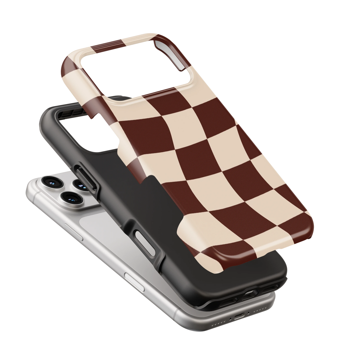 Coque iPhone – Design Damier Ondulé